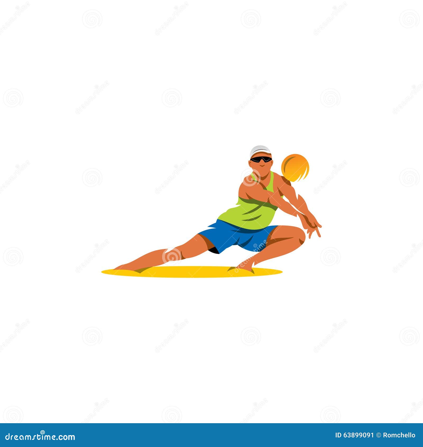 Beach Volleyball. Vector Illustration Stock Vector Illustration of