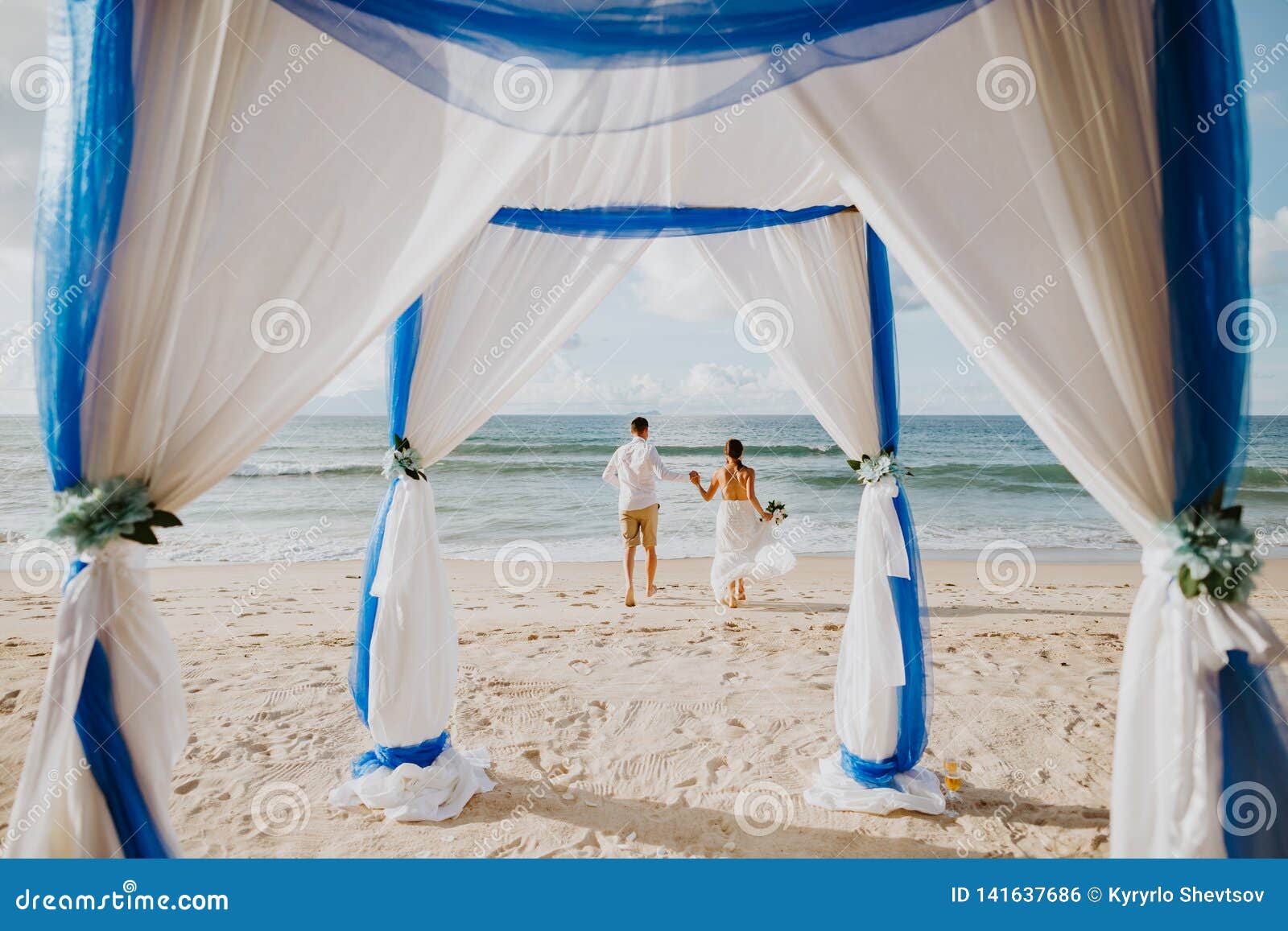 Beach Wedding In Tropics Stock Photo Image Of Caribbean