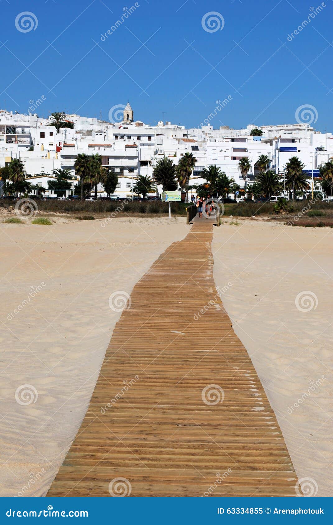 Beach and White Town, Conil De La Frontera. Editorial Image