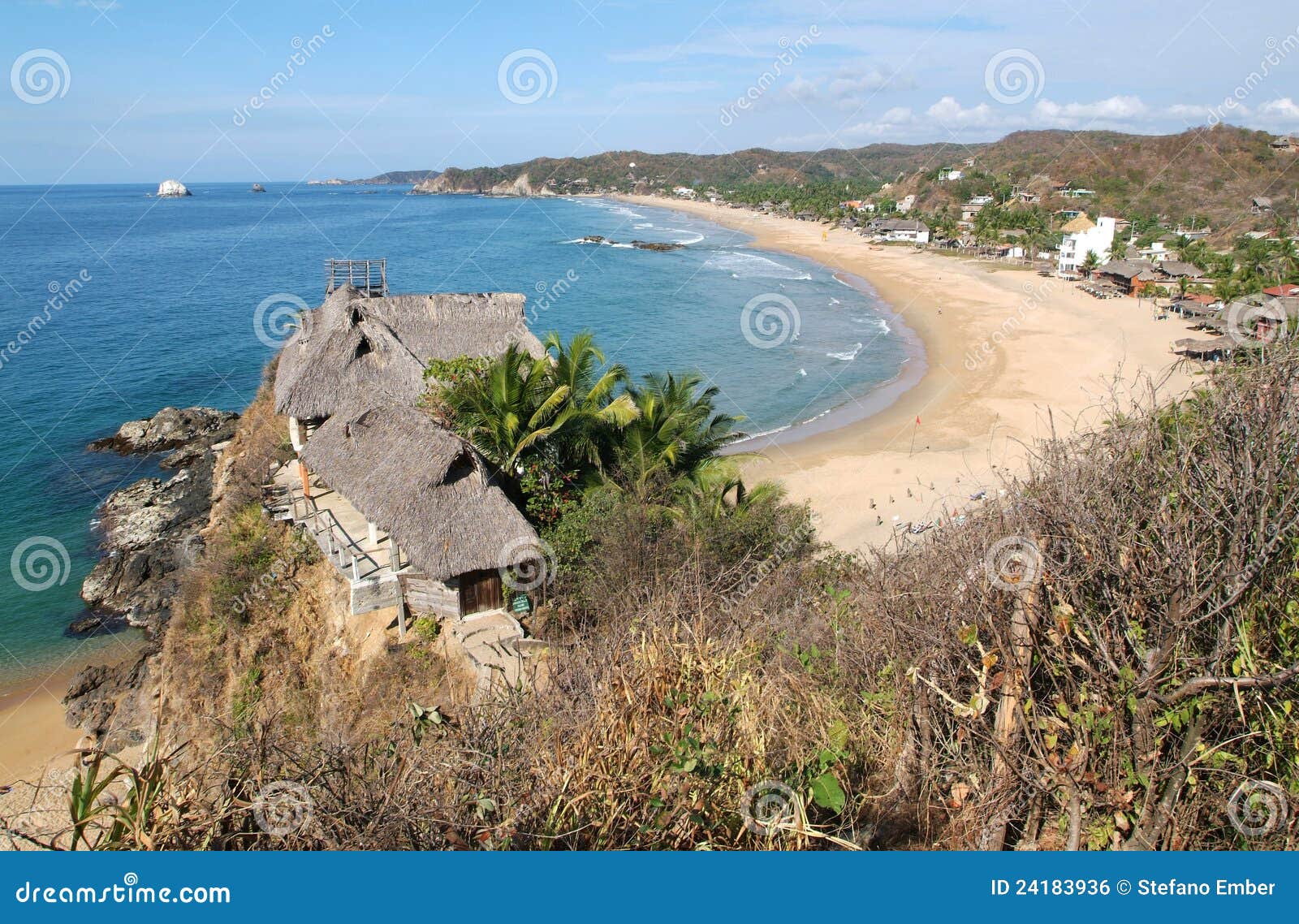 the beach of zipolite on the state of oaxaca