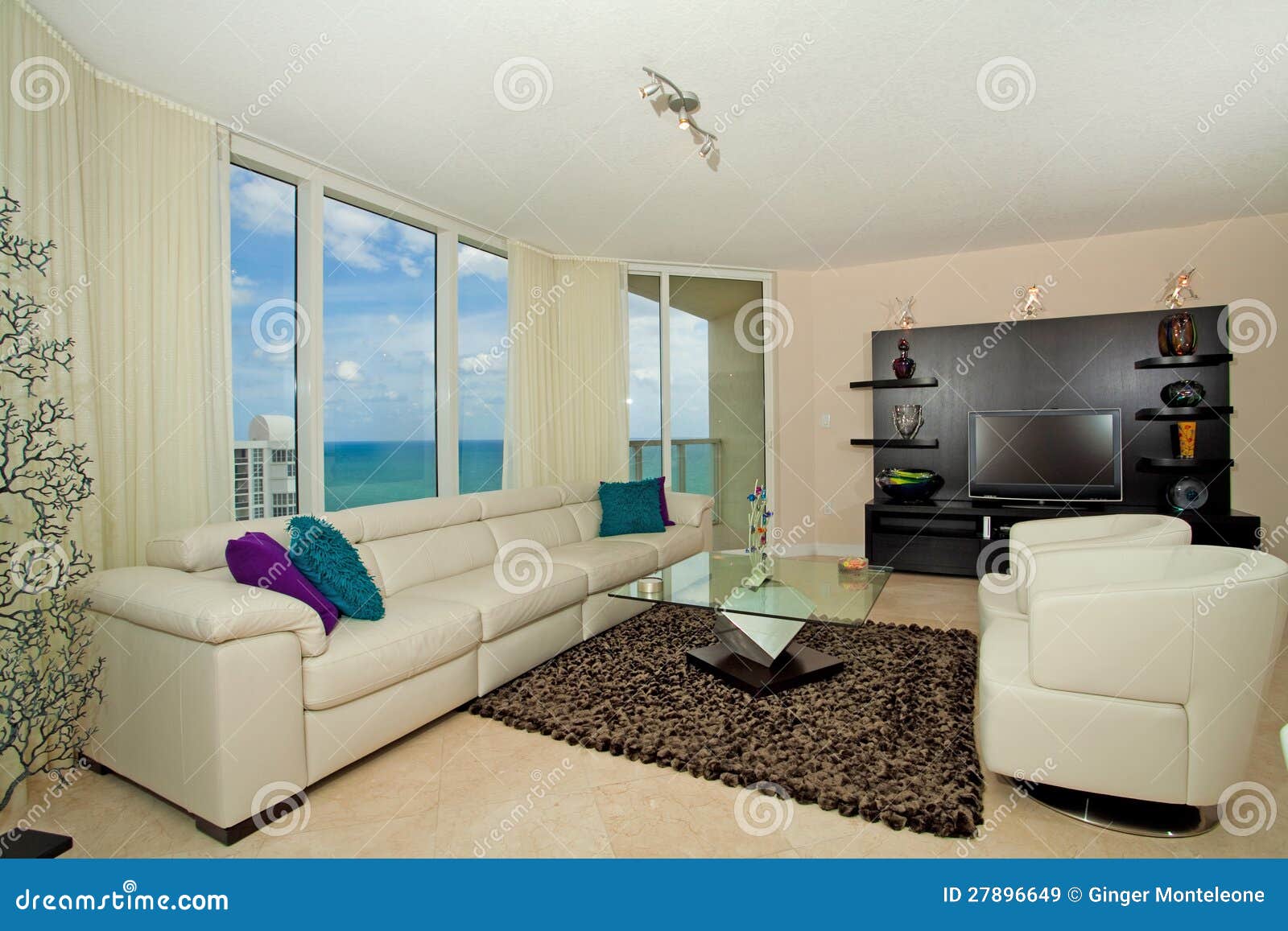 Beachfront living room stock image. Image of table, apartment 27896649