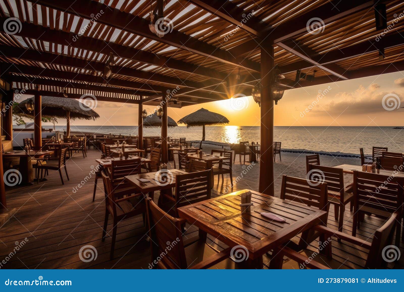 Beachside Restaurant with Terrace, Providing Stunning Views of the