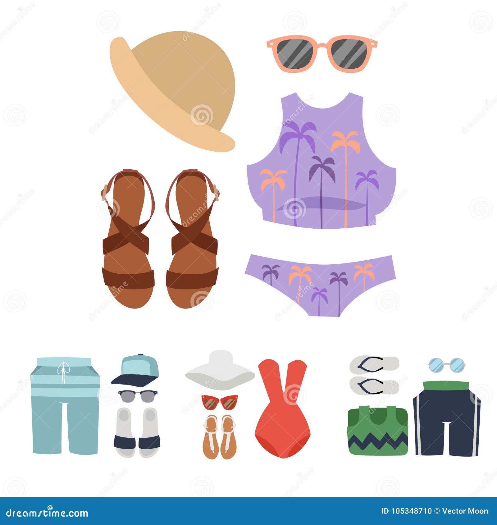Beachwear bikini vector stock vector. Illustration of girl - 105348710