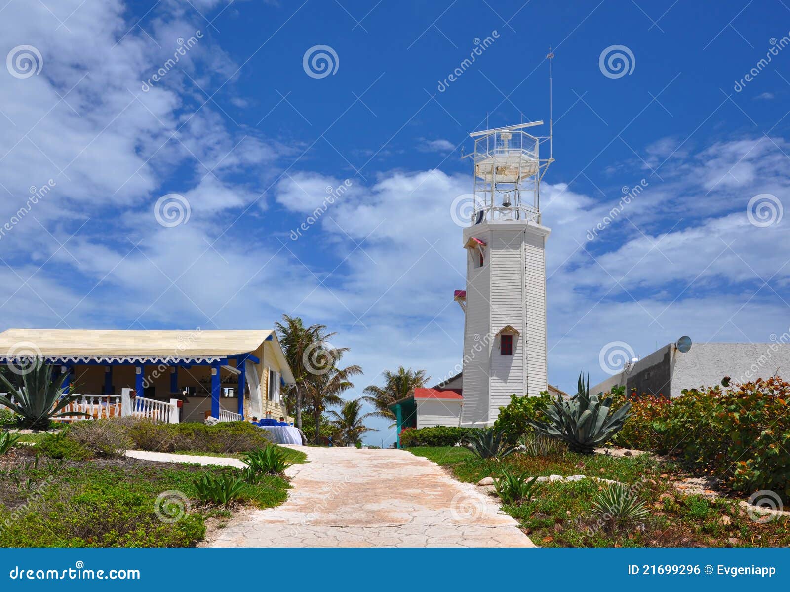 beacon in isla mujeres (women island). mexico