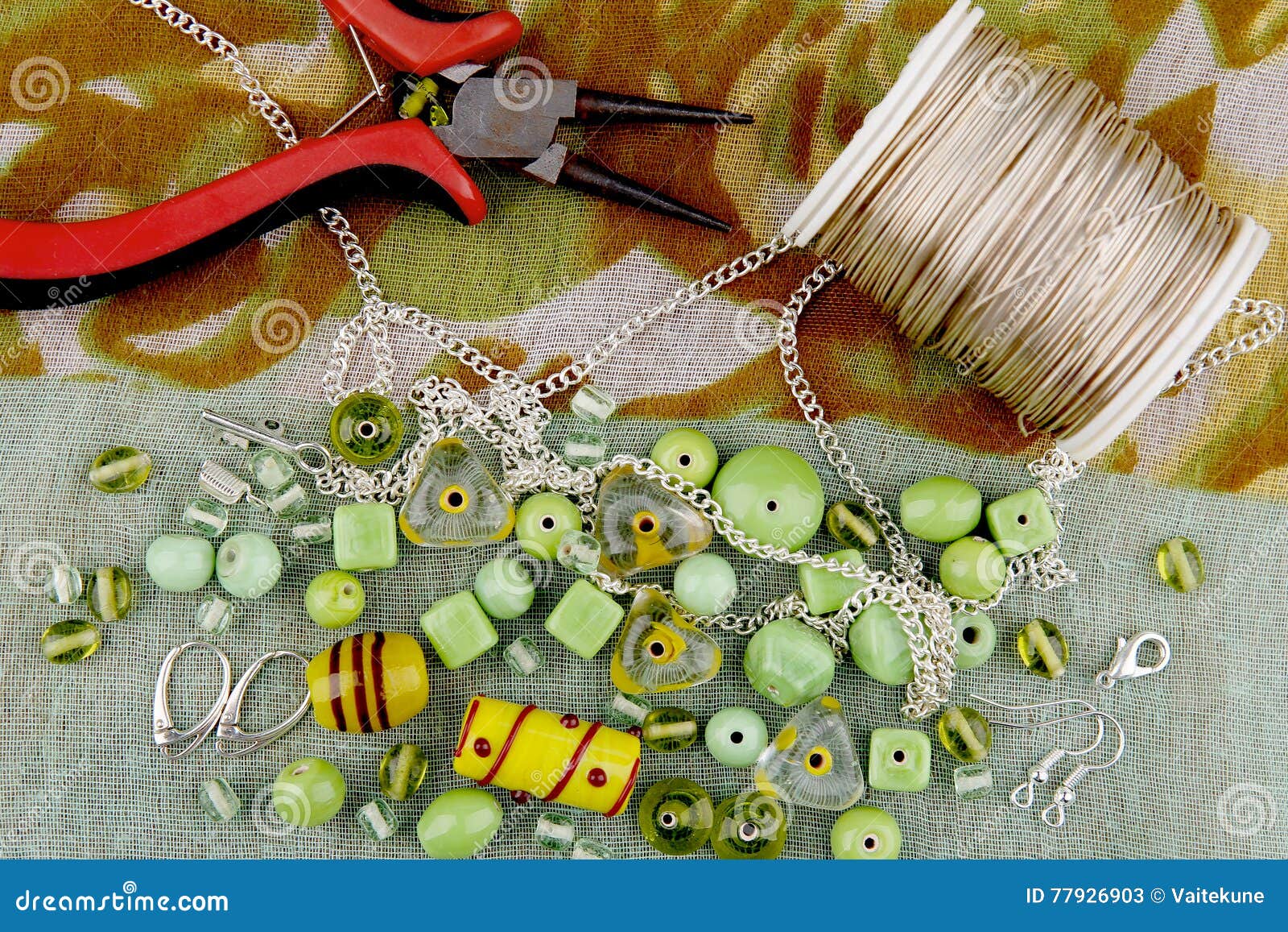 Bead Jewelry Making As a Hobby Stock Image Image of textile, bead