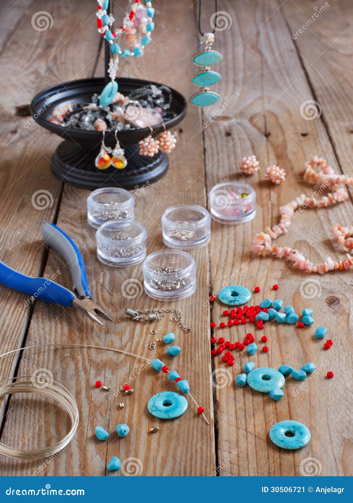 Bead making accessories stock image. Image of necklace 30506721