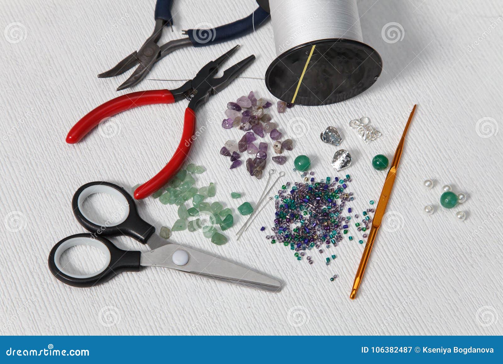 Beading workshop stock image. Image of beaded, closeup - 106382487