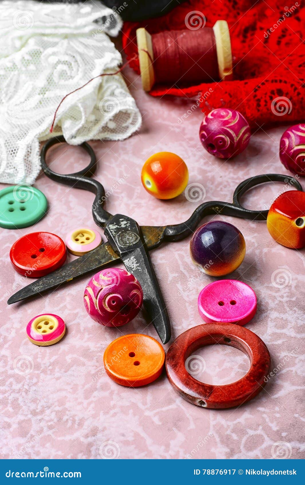 Beads and lace stock image. Image of craftsmanship, elegance 78876917