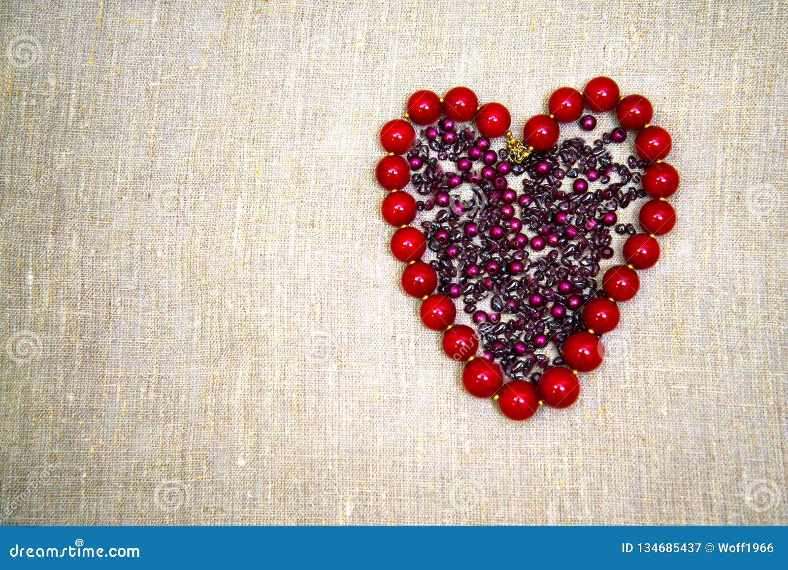 Beads in the Shape of a Heart Stock Image Image of background, color 134685437