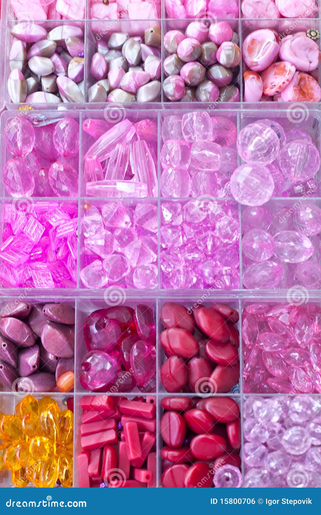 Beads and stones in boxes stock photo. Image of ceramics 15800706