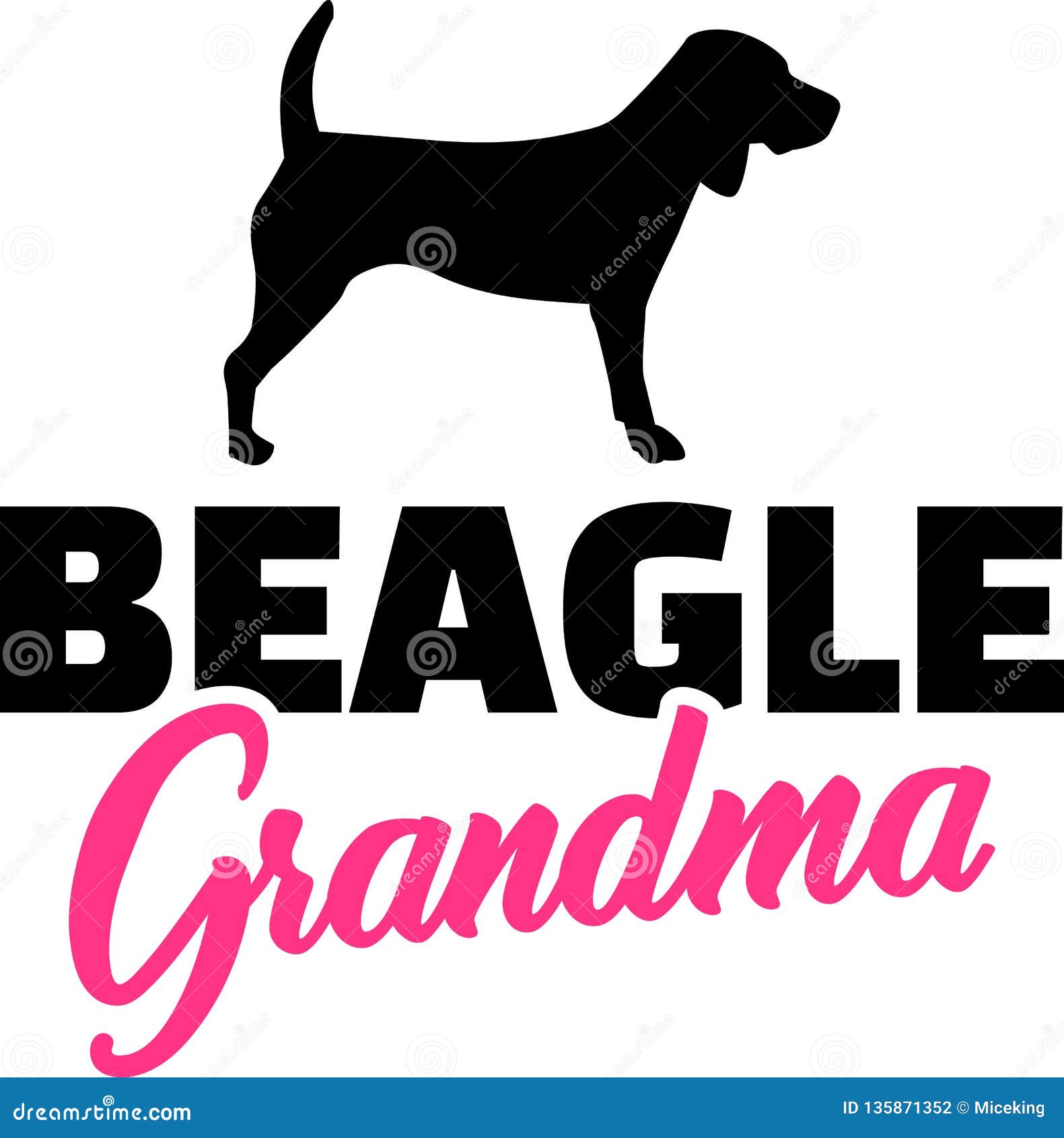Download Beagle Grandma With Silhouette Stock Vector - Illustration ...