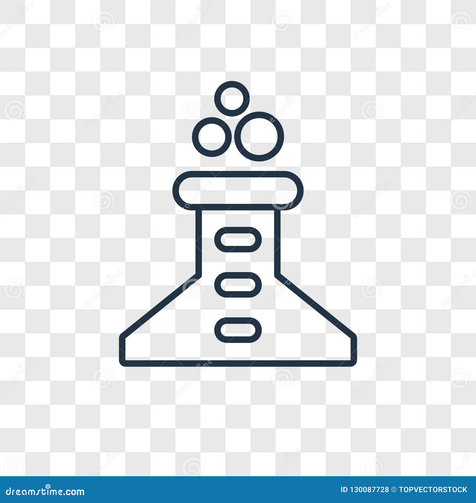 Beaker Concept Vector Linear Icon Isolated on Transparent Background