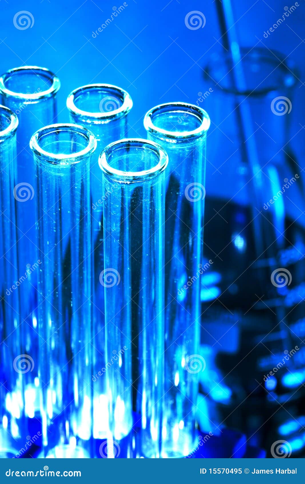 beakers and test tubes closeup