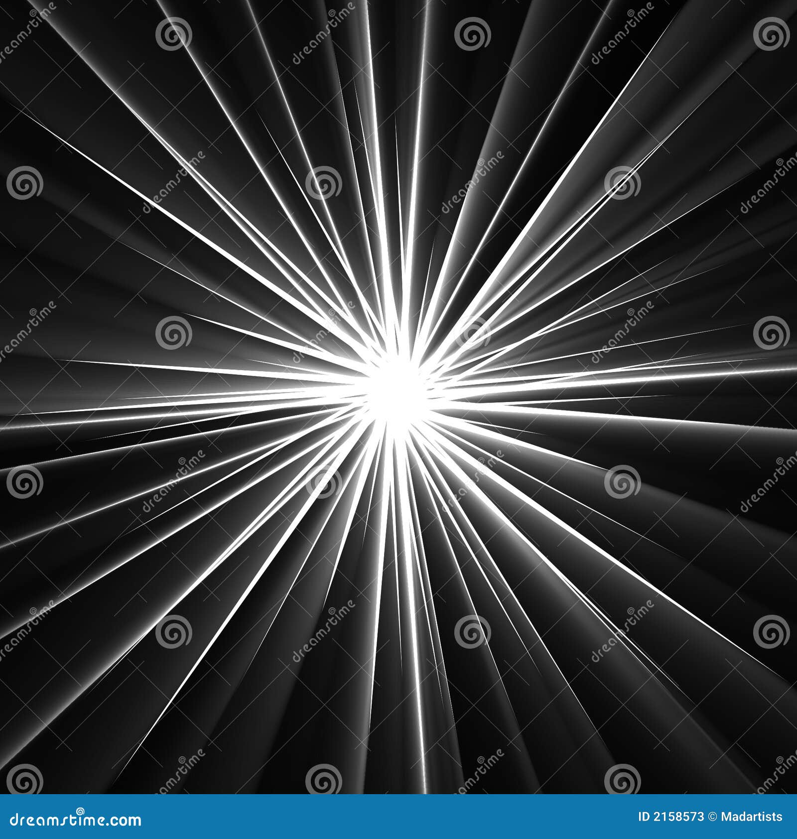 Beams Of Light Rays On Black Stock Illustration - Image: 2158573