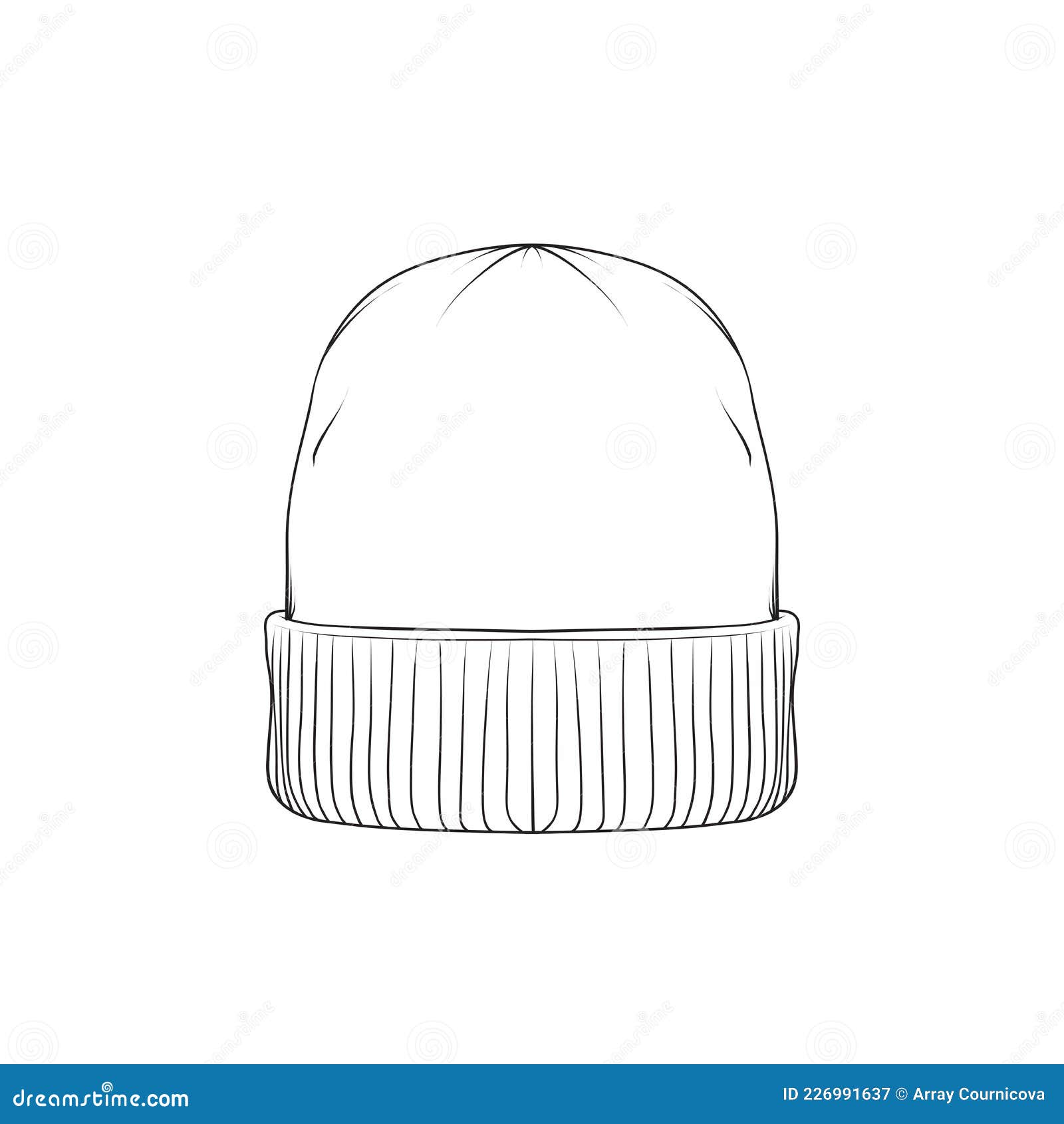 beanie-hat-outline-drawing-vector-beanie-hat-in-a-sketch-style-beanie-hat-trainers-template