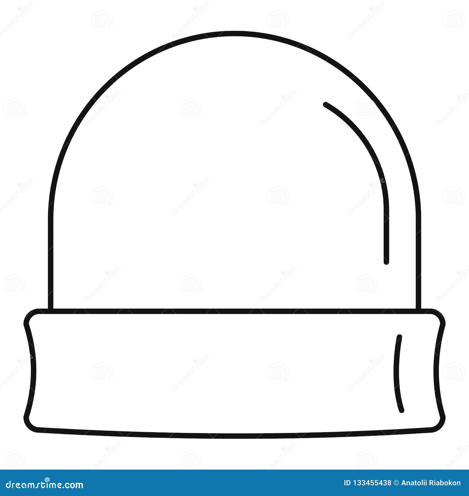 Beanie icon, outline style stock vector. Illustration of clothes
