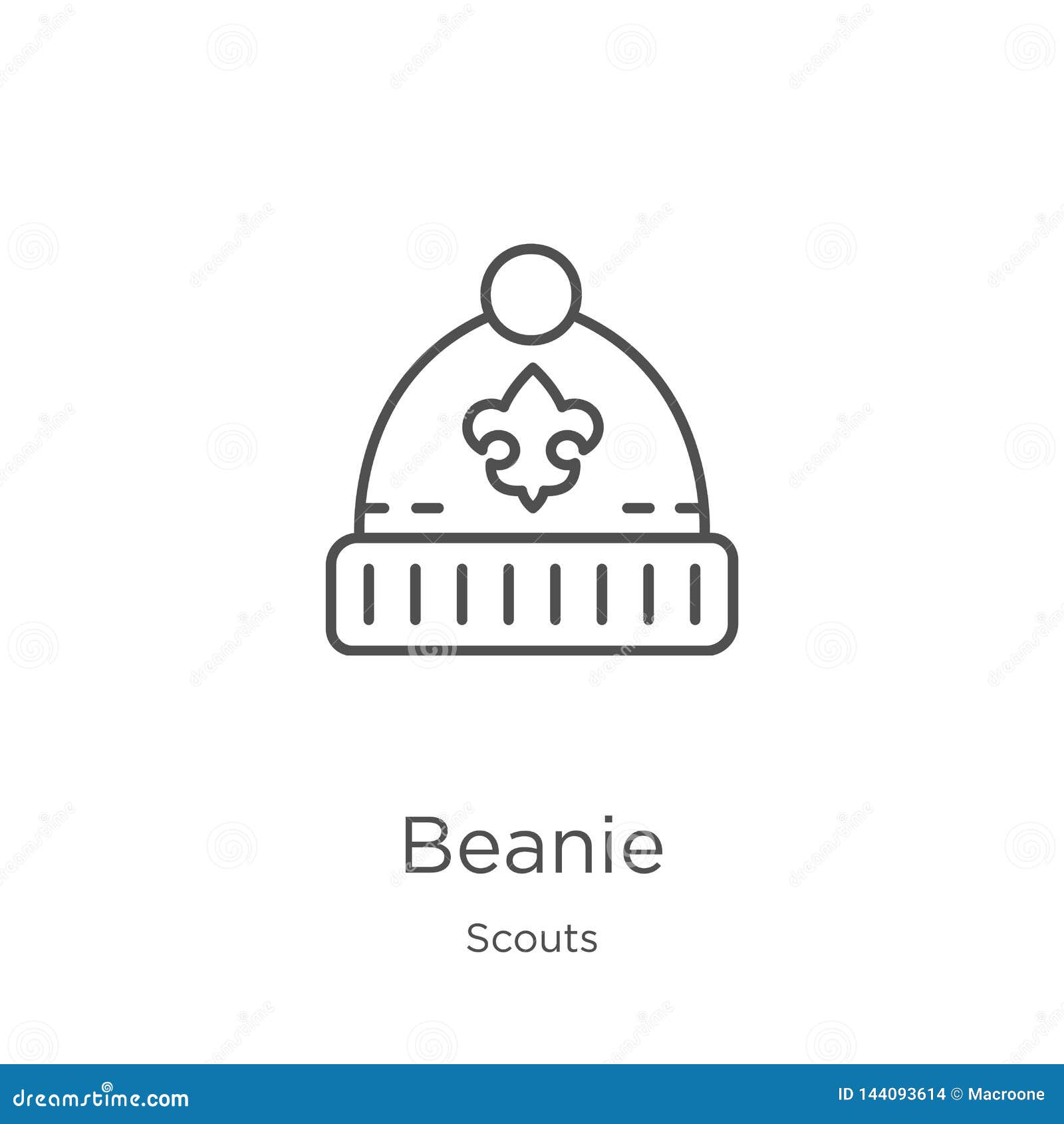 Beanie Icon Vector from Scouts Collection. Thin Line Beanie Outline