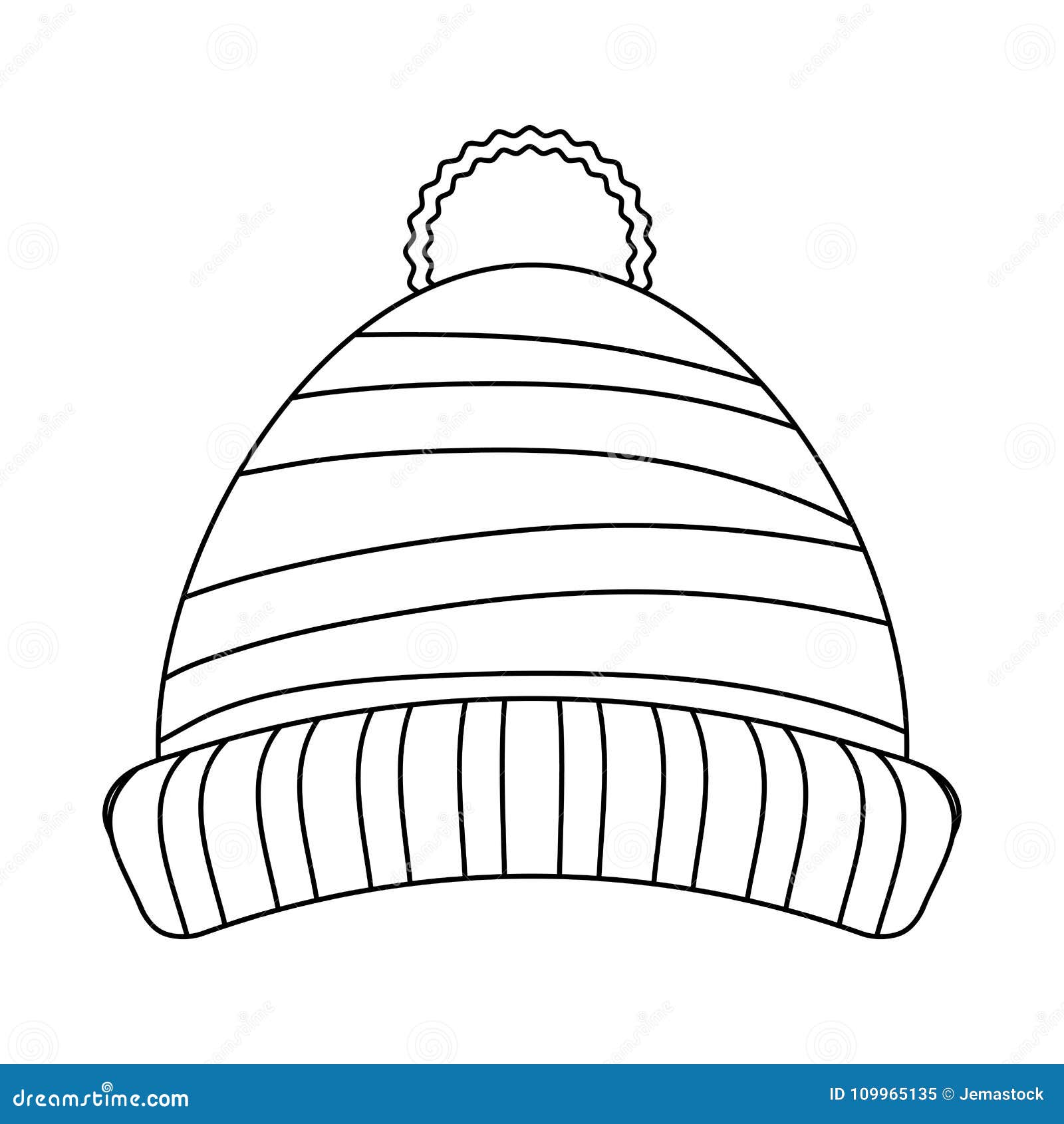 winter hat black and white clipart