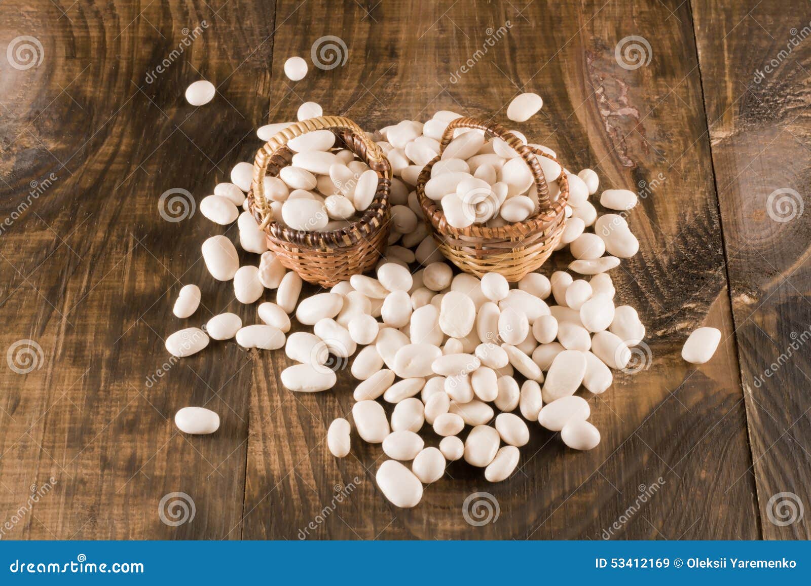 Beans in baskets stock image. Image of organic, products 53412169