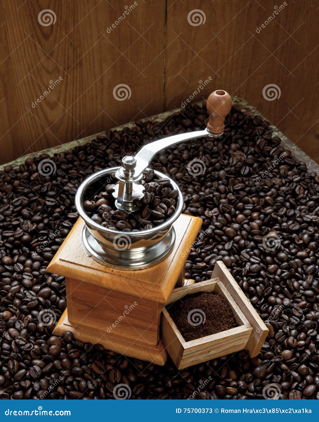 Beans of Coffee and Coffeegrinder Stock Image Image of arabica