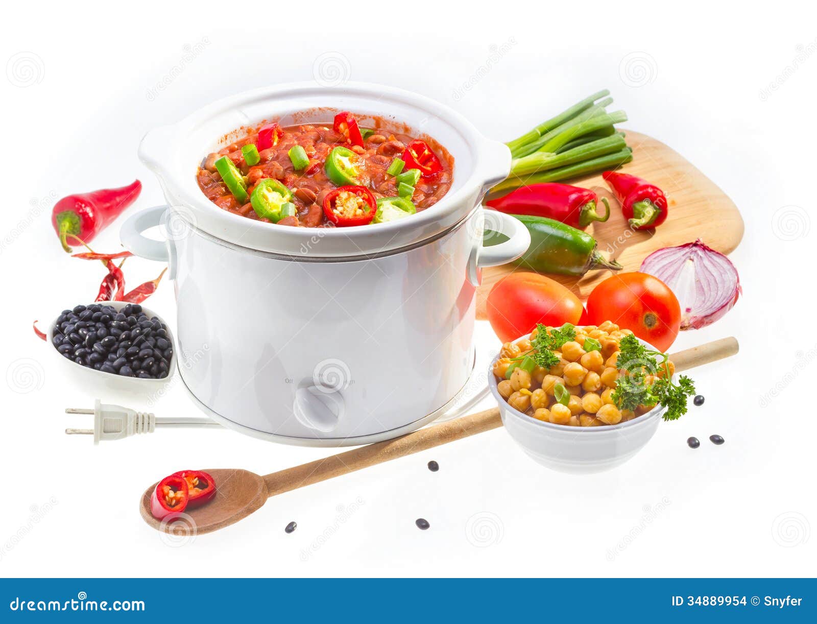 Beans Cooked in Slow Cooker. Stock Photo Image of diet, electrical