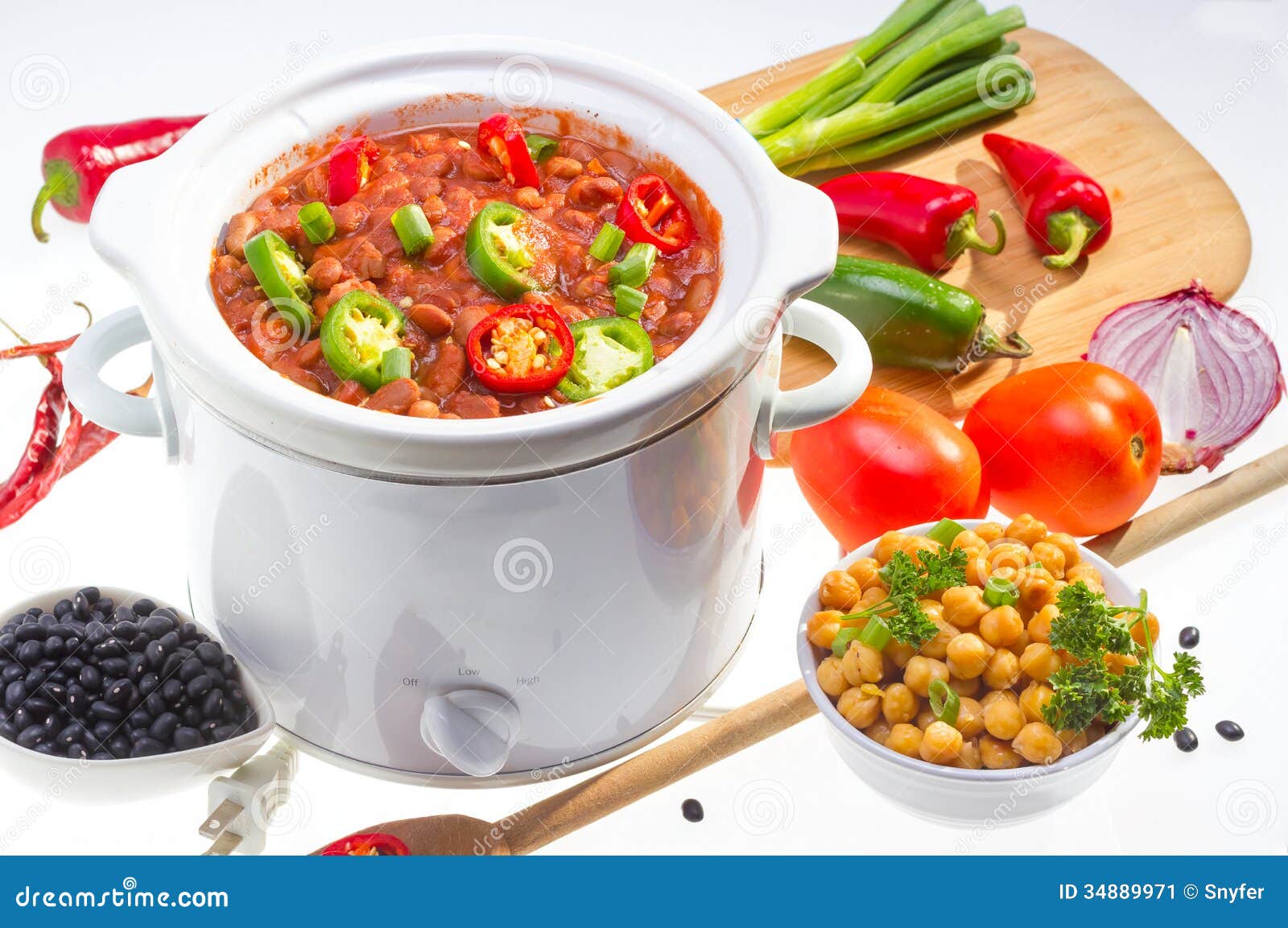 Beans Cooked in Slow Cooker. Stock Image Image of electric, ceramic