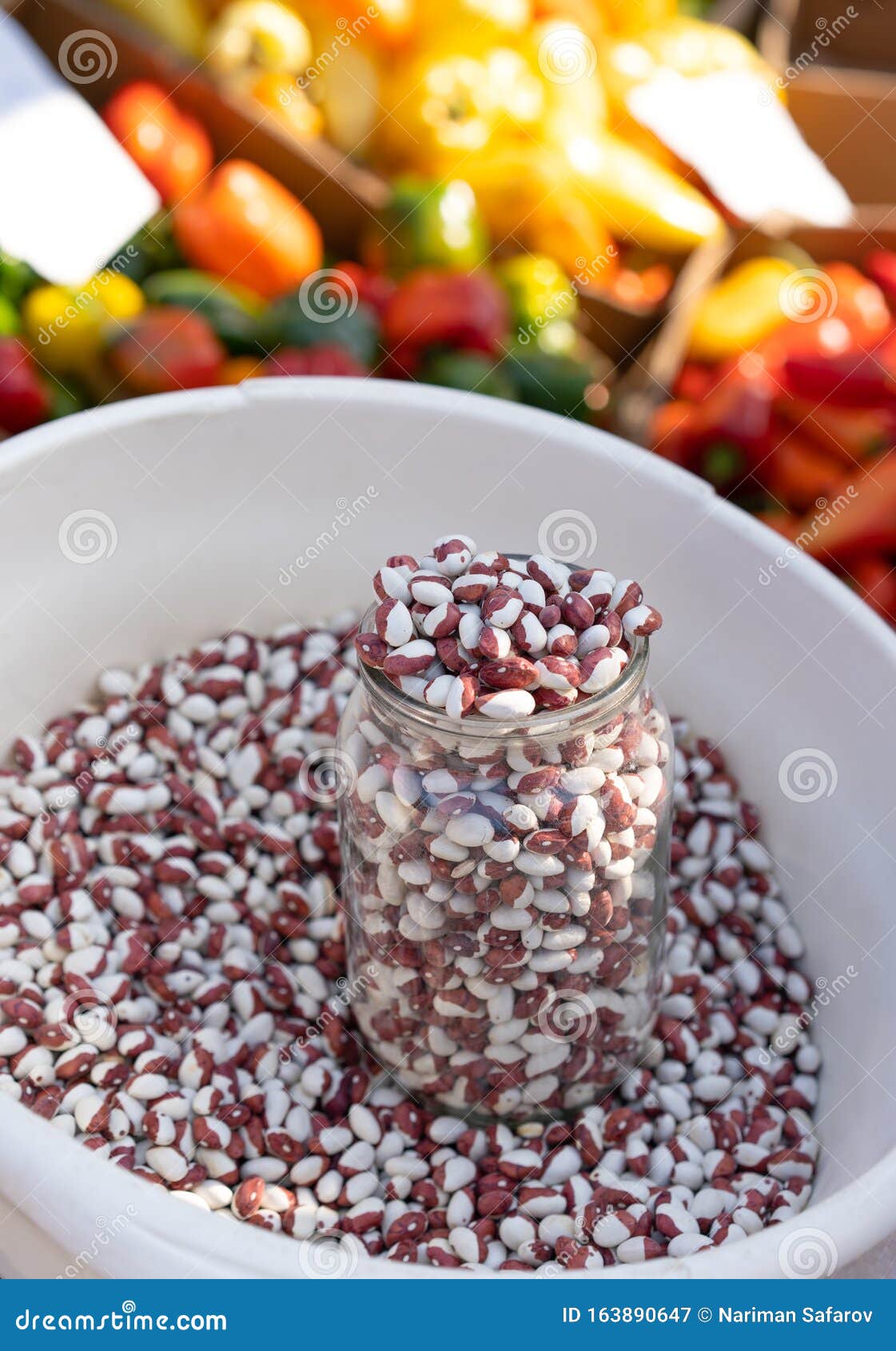 Beans on a Counter for Sale Stock Image Image of health, market