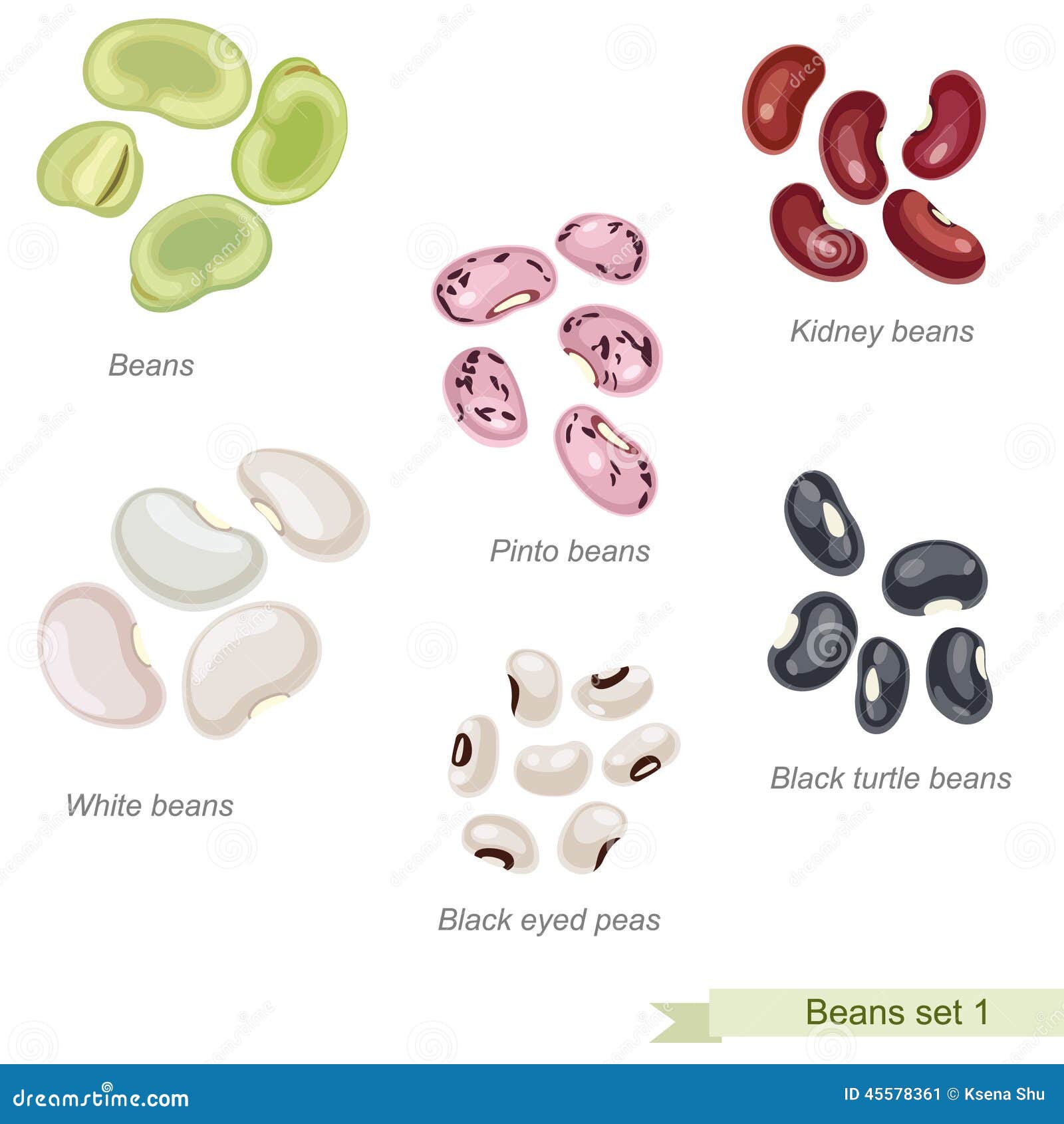 Beans And Peas First Icon Set Stock Vector Image 45578361