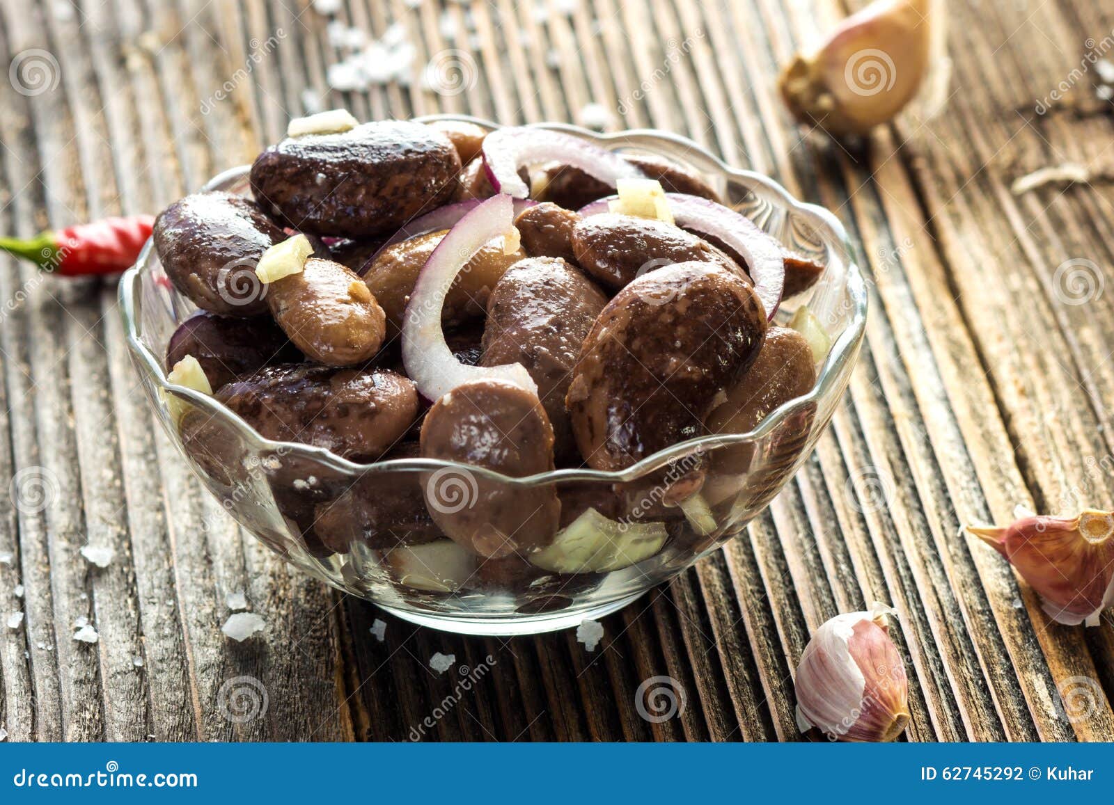 Beans salad with onion stock photo. Image of cuisine 62745292