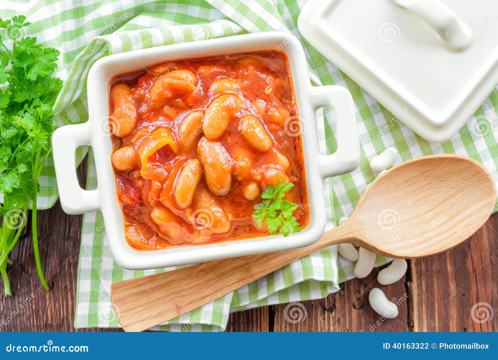 Beans in sauce stock photo. Image of brown, dish, mexican 40163322