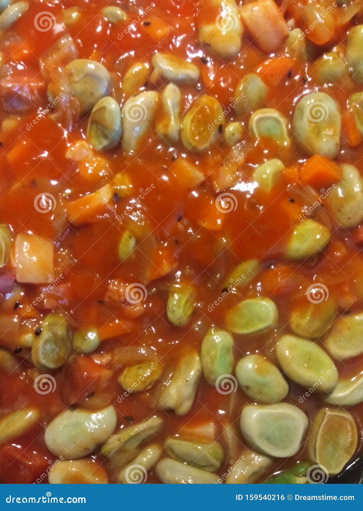 Beans Stewed in Tomatoes and Spices Eat Stock Photo Image of meal