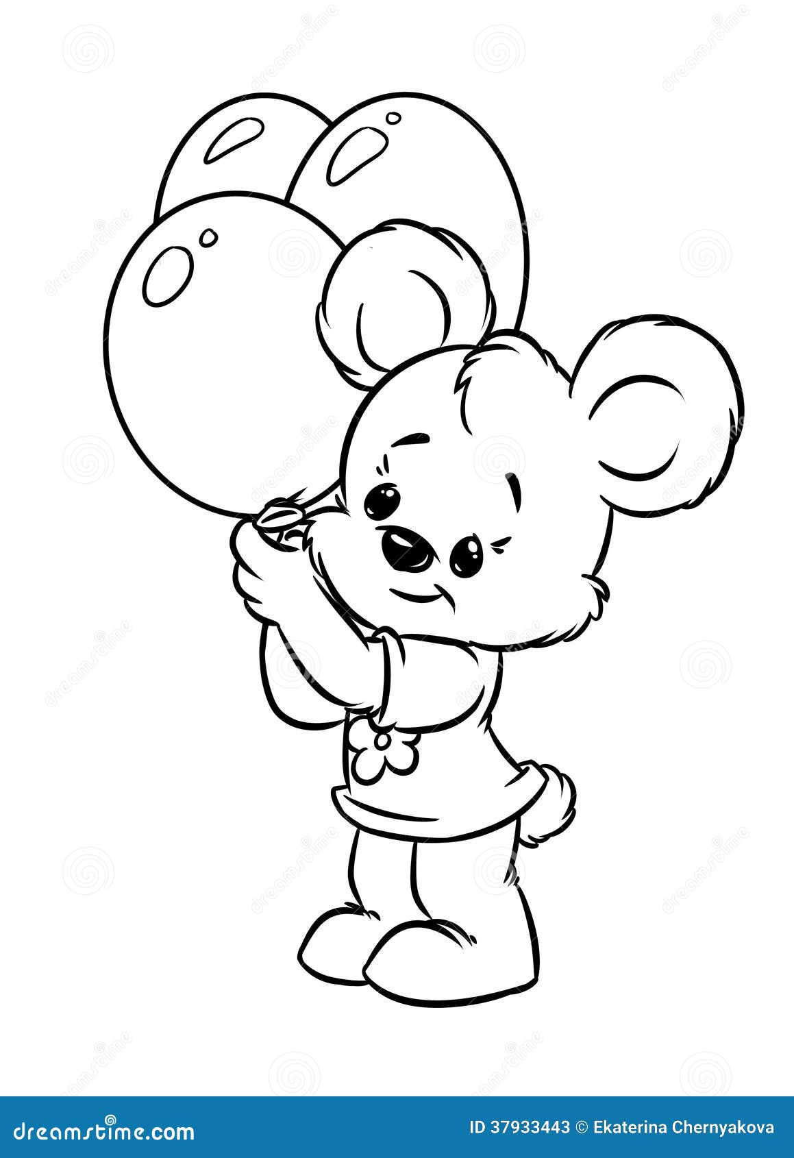 Download Bear baby happy Balloons stock illustration. Illustration ...