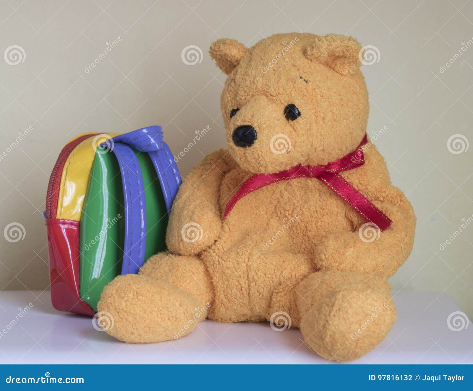 bear wearing backpack