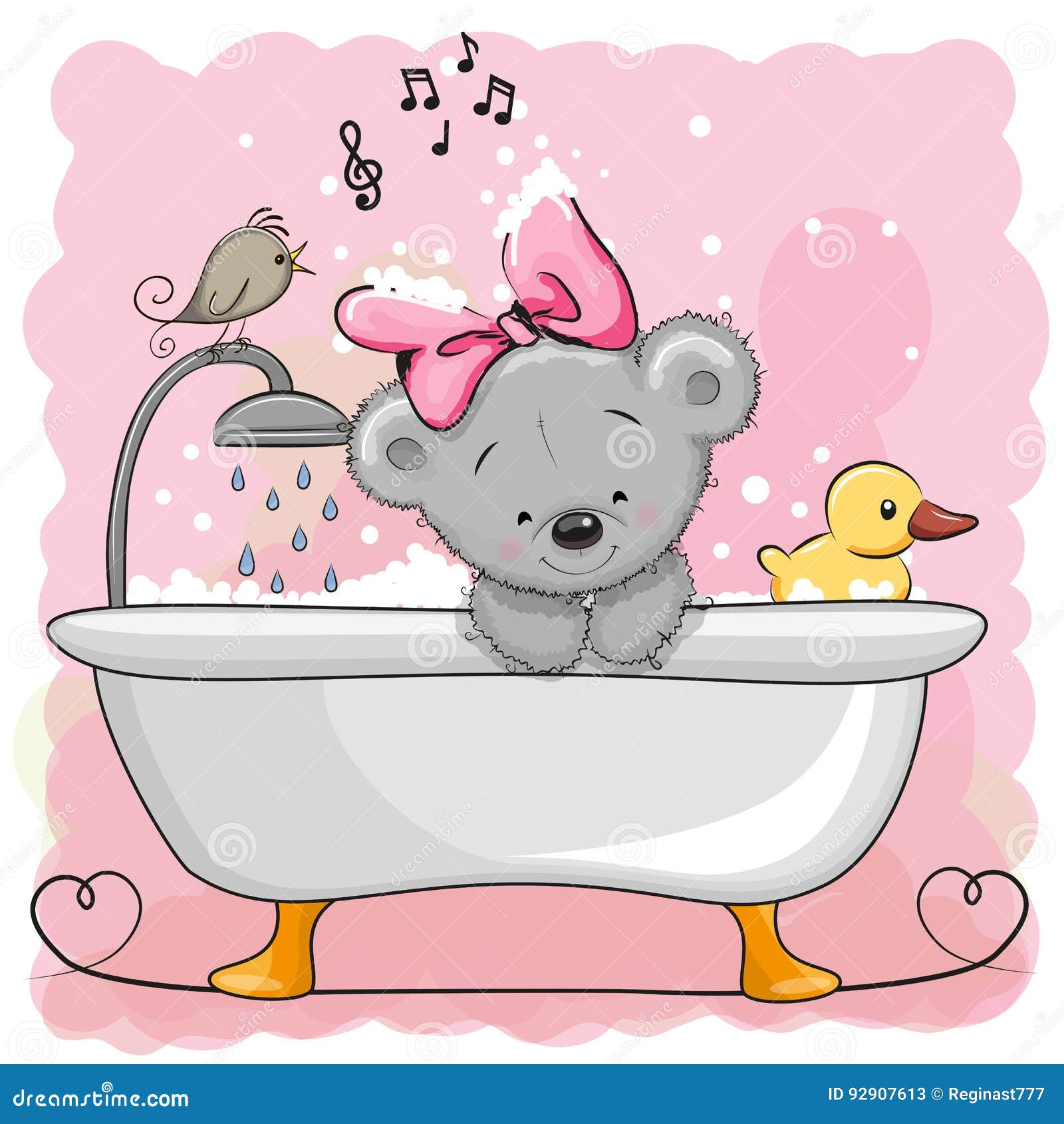 Bear in the bathroom stock vector. Illustration of design 92907613