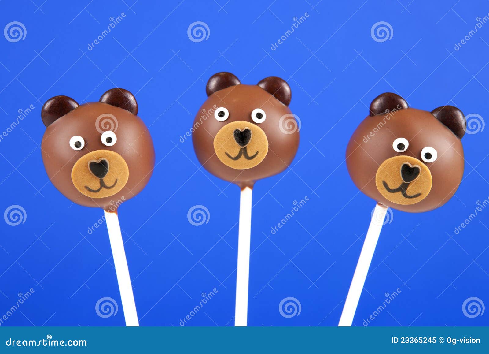 Bear cake pops stock image. Image of animals, lollipop - 23365245