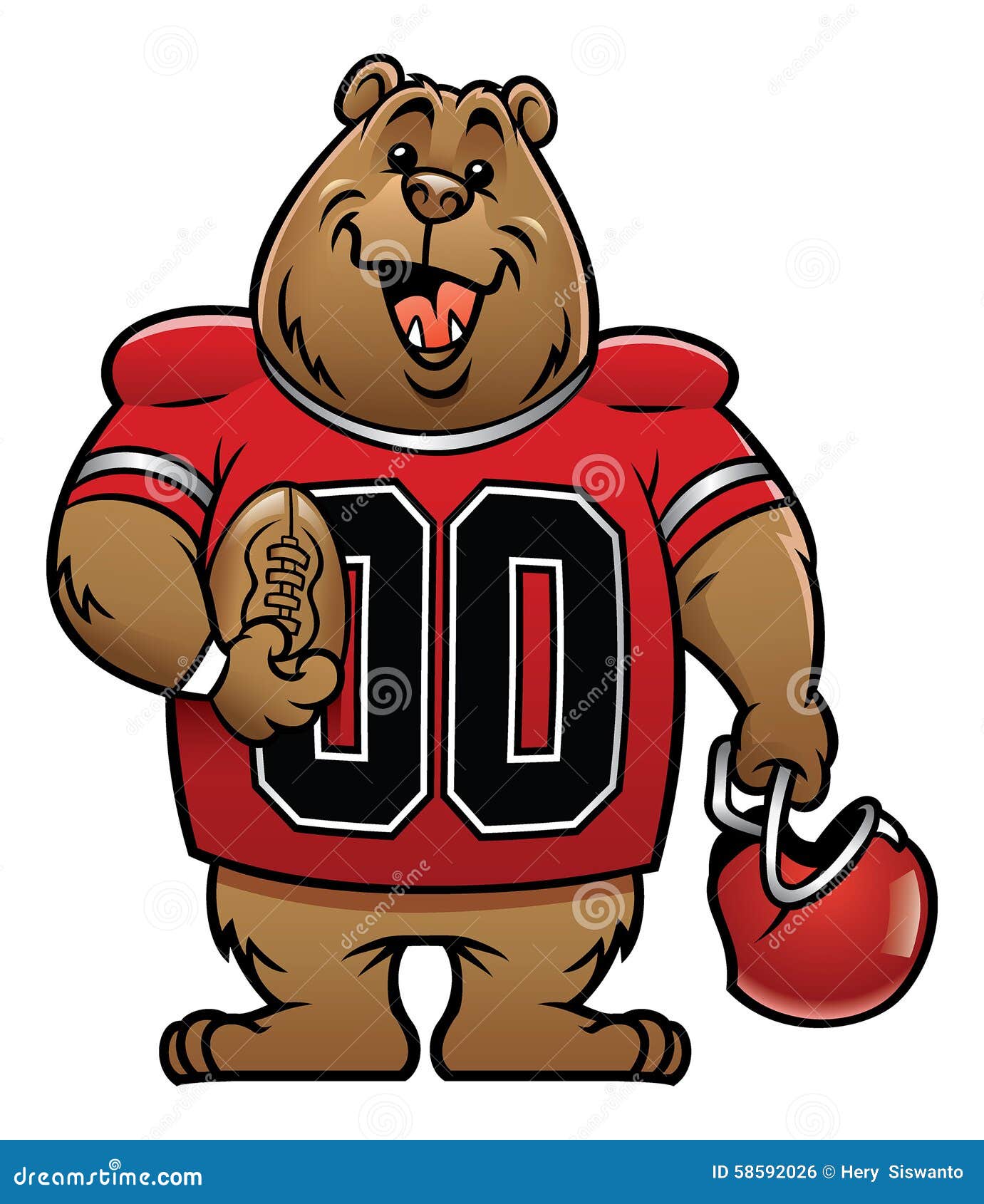 Cartoon Football Field. Comic Drawing. Soccer Ball. Vector Illustration