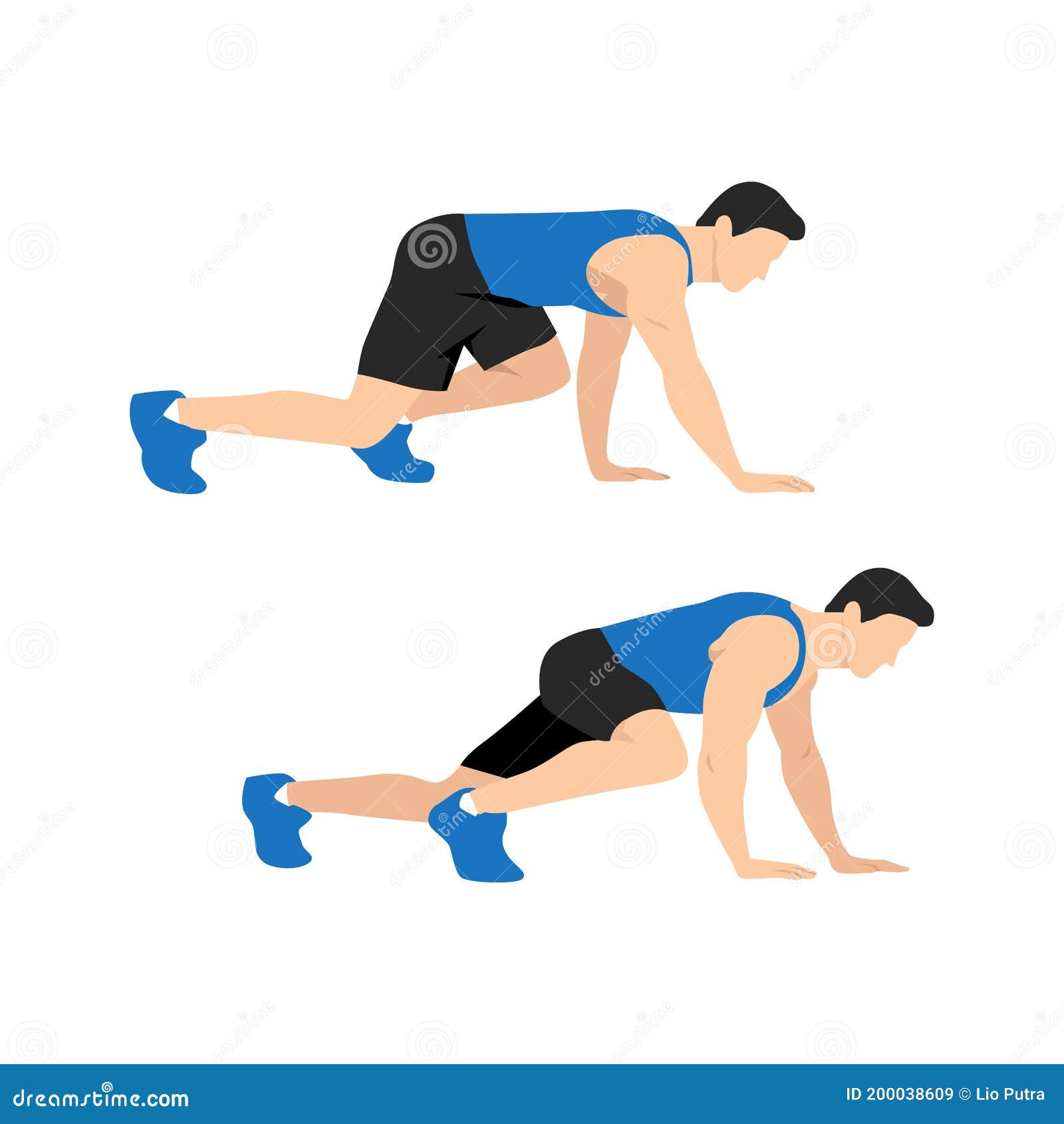 bear crawl exercise introduction step with healthy man
