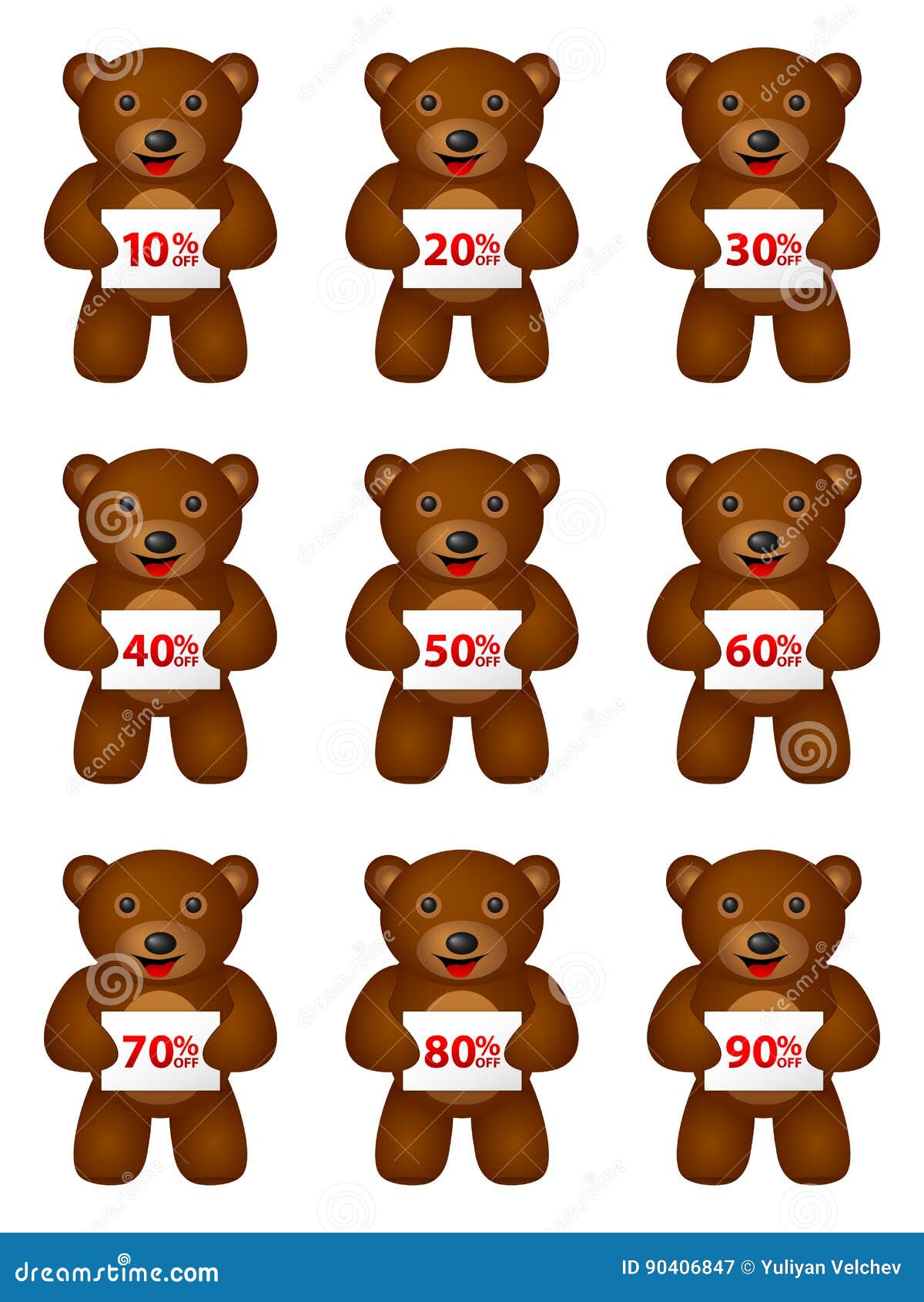Bear discount stock vector. Illustration of percent, discount 90406847