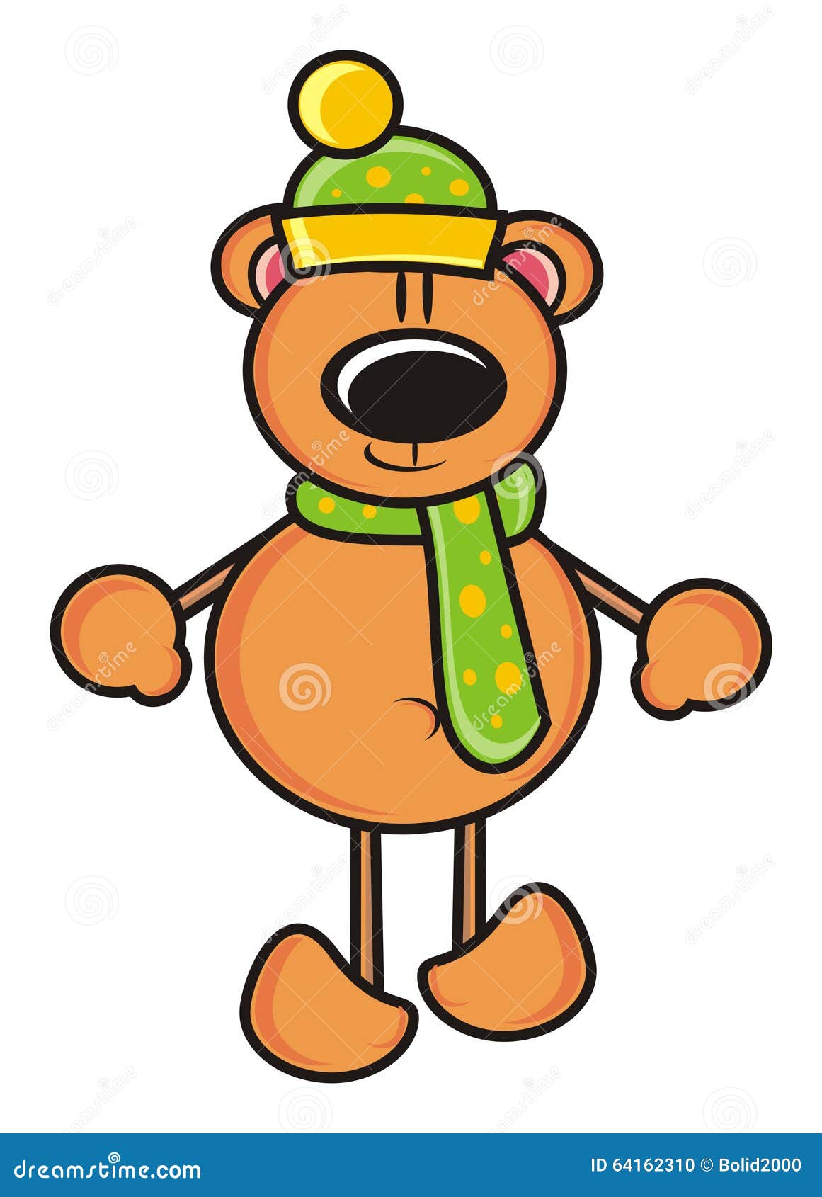 Bear in dress stock illustration. Illustration of baby - 64162310