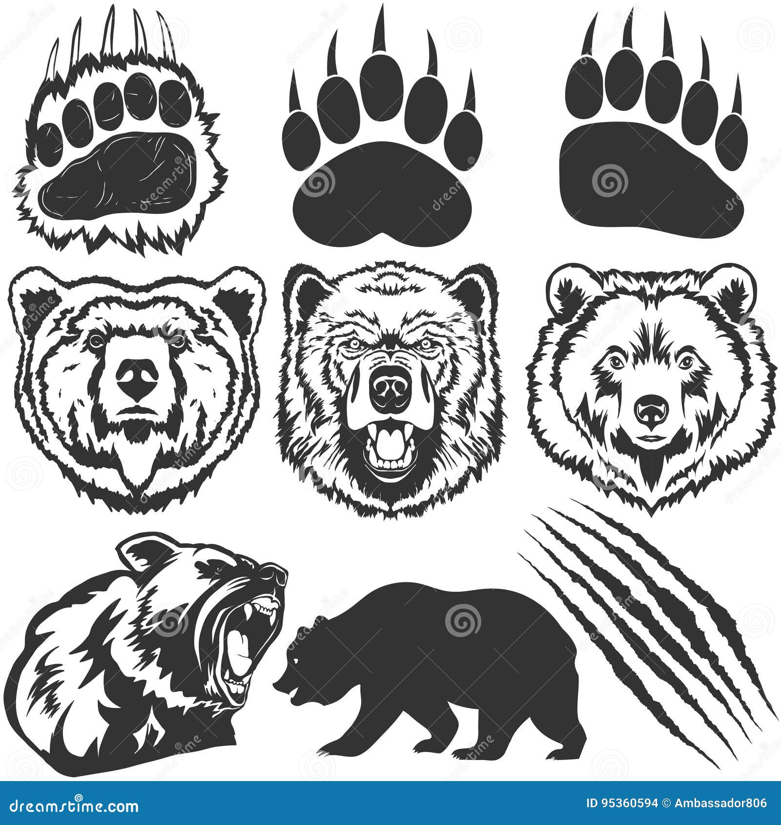 Grizzly Bear Paw Clip Art