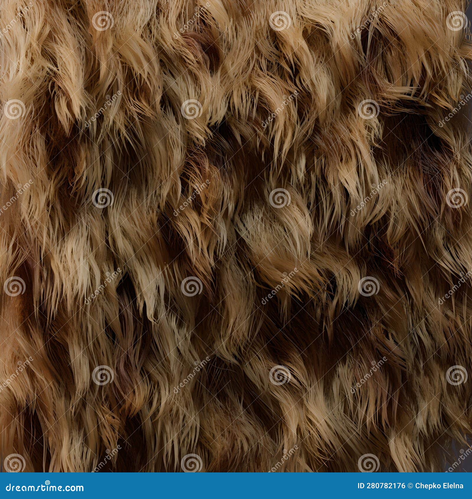 Bear Fur Texture Top View. 3d Render Stock Illustration Illustration