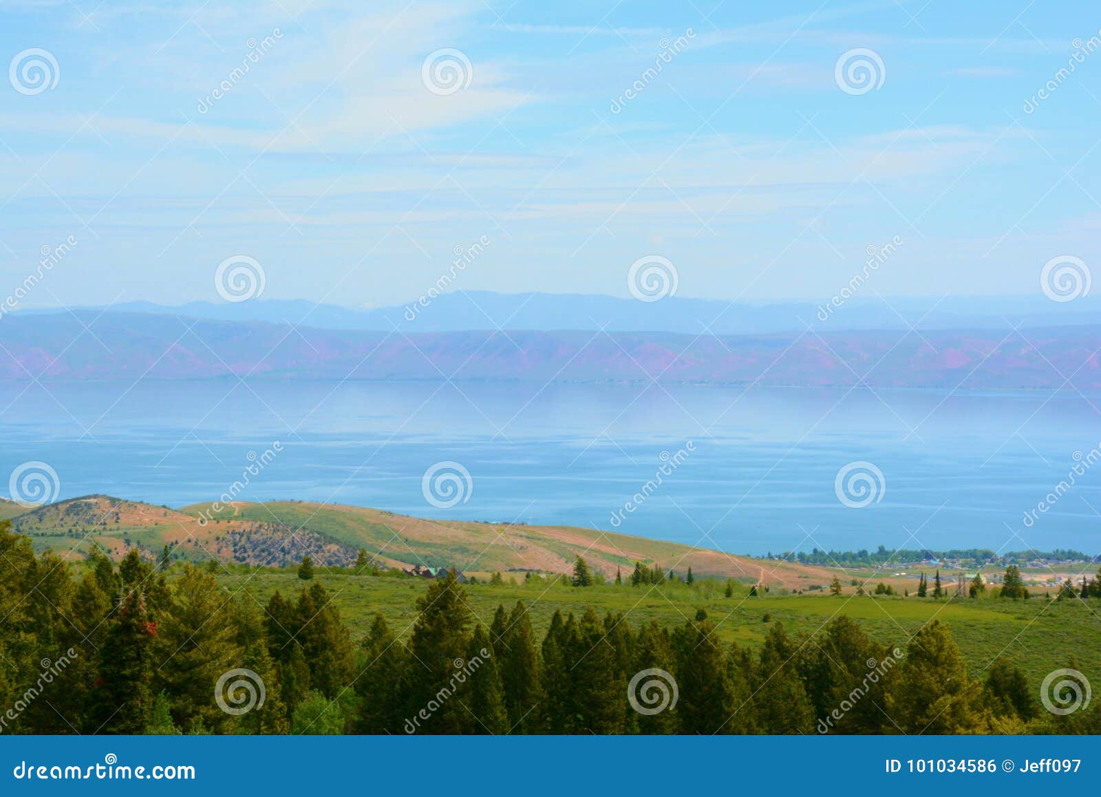 Bear Lake and Bear River Mountain Range Stock Photo Image of utah
