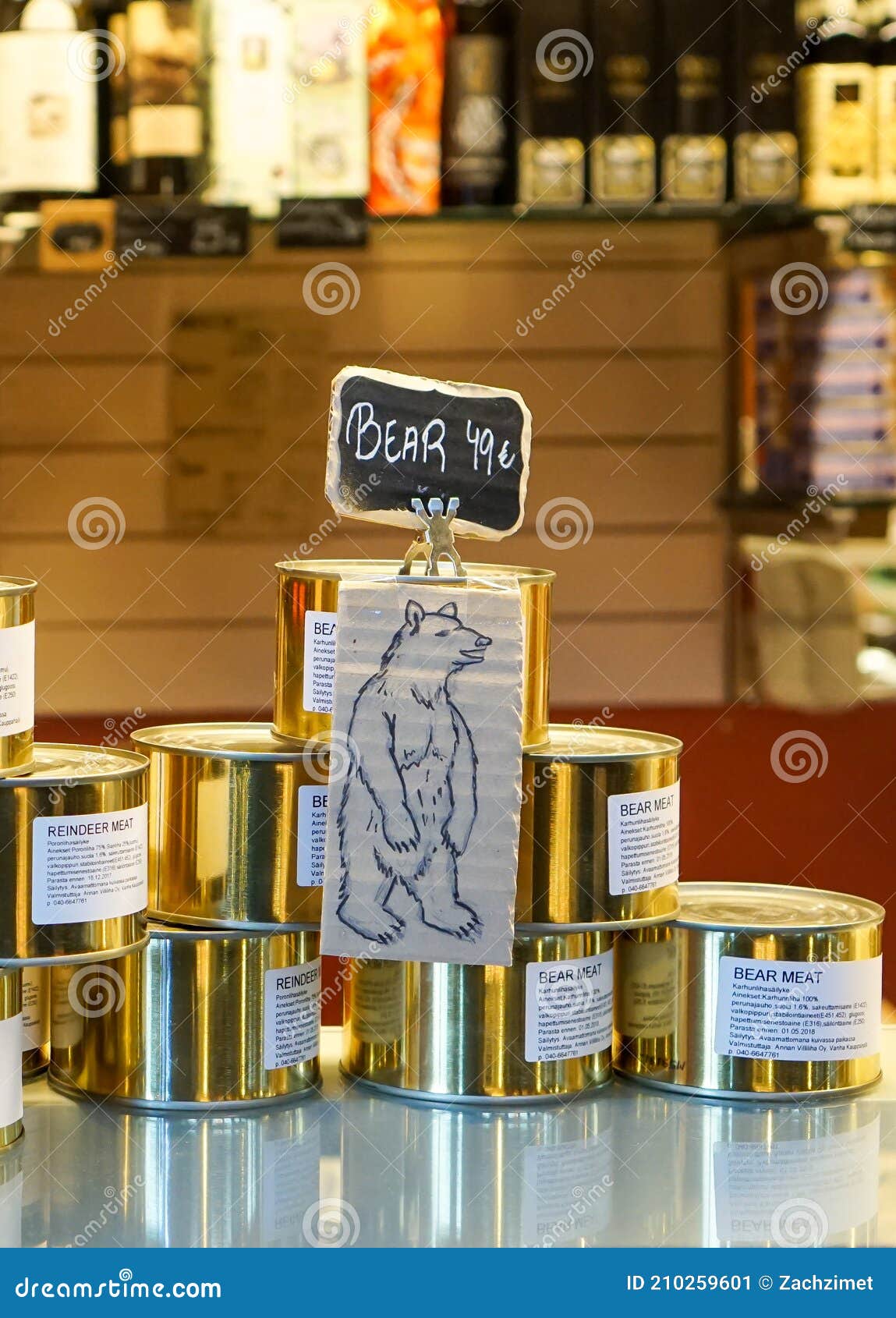 Bear Meat in Can, with Illustrated Bear Editorial Photo Image of