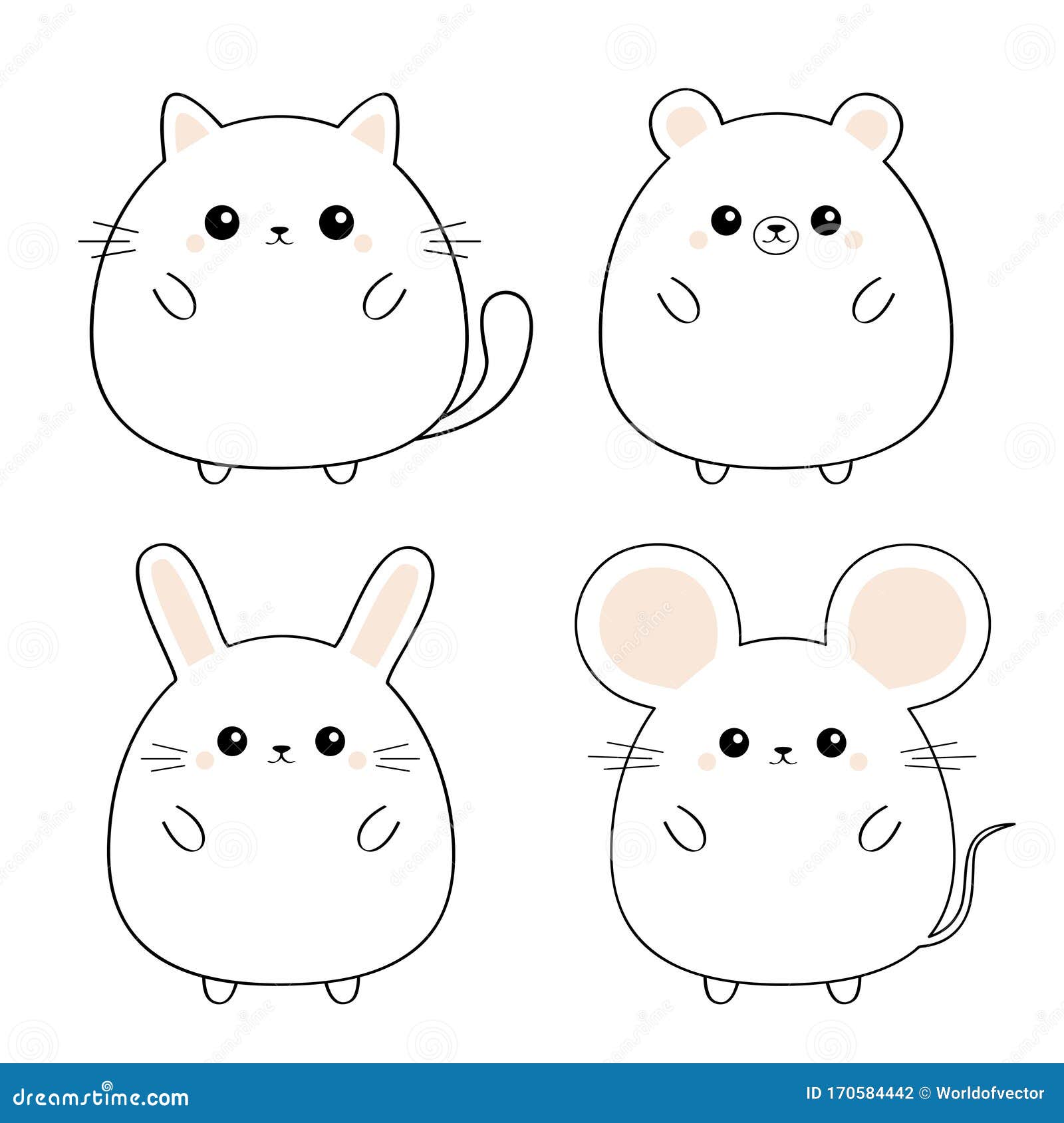 Bear, Mouse, Cat Kitten Kitty, Rabbit Hare Icon Set. Kawaii Animal. Black Contour Silhouette. Doodle Linear Sketch Stock Vector - Illustration of adorable, flat: 170584442 Bear, Mouse, Cat Kitten Kitty, Rabbit Hare Icon Set. Kawaii Animal. Black Contour Silhouette. Doodle Linear Sketch Stock Vector - Illustration of adorable, flat: 170584442
