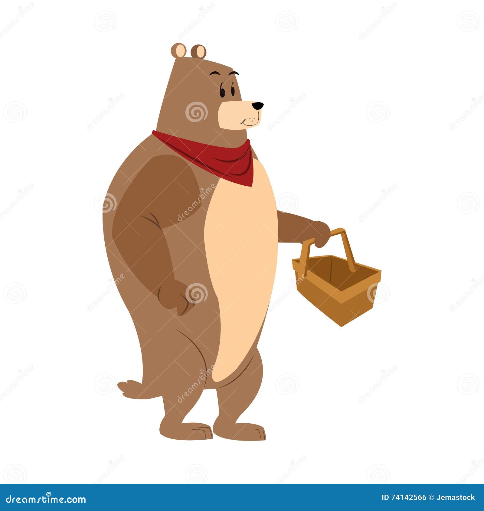 Bear picnic basket draw stock illustration. Illustration of calendar