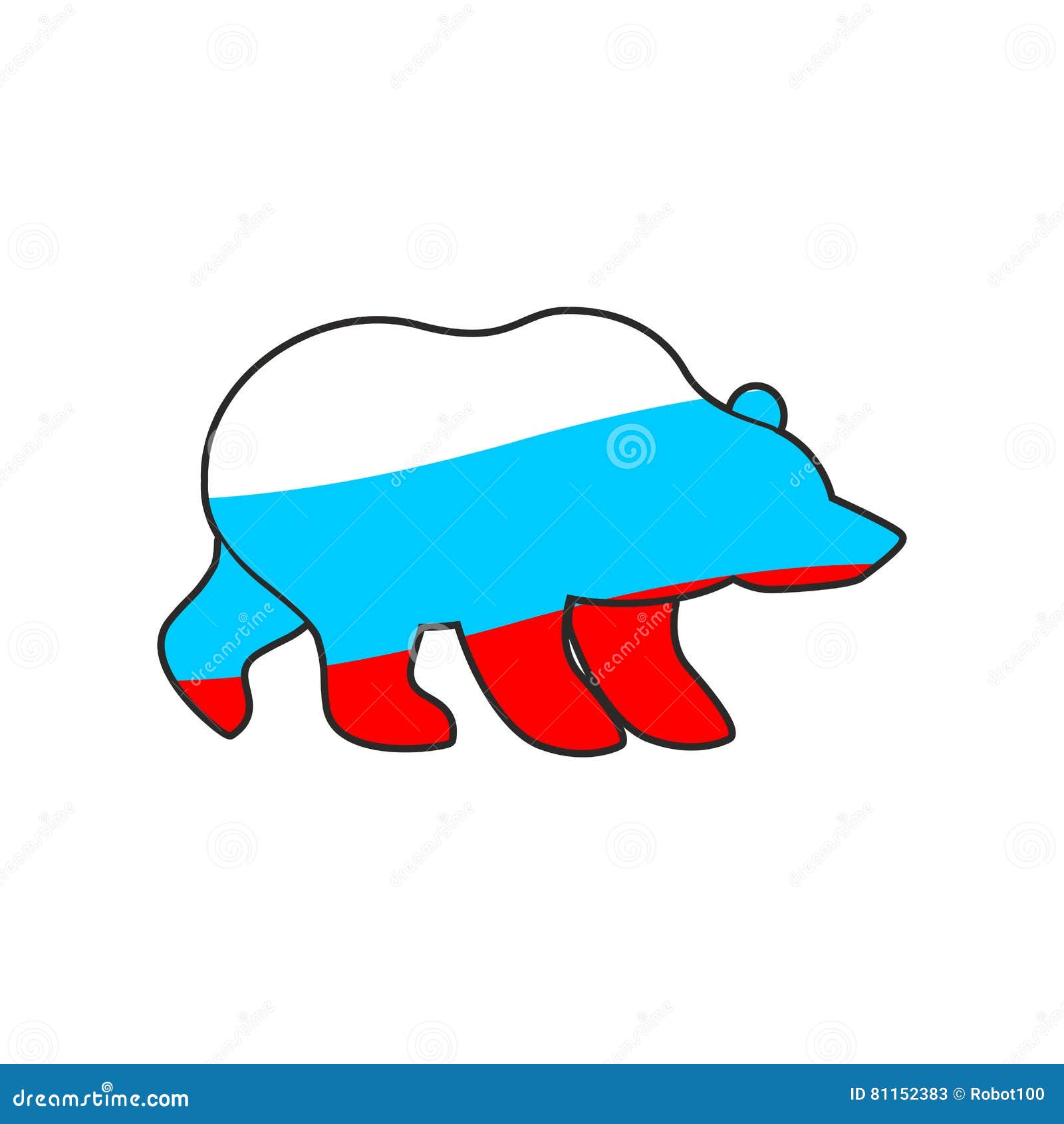 Bear Russia Flag Emblem. National Traditional Russian Predator Stock Vector  - Illustration of beast, banner: 81152383