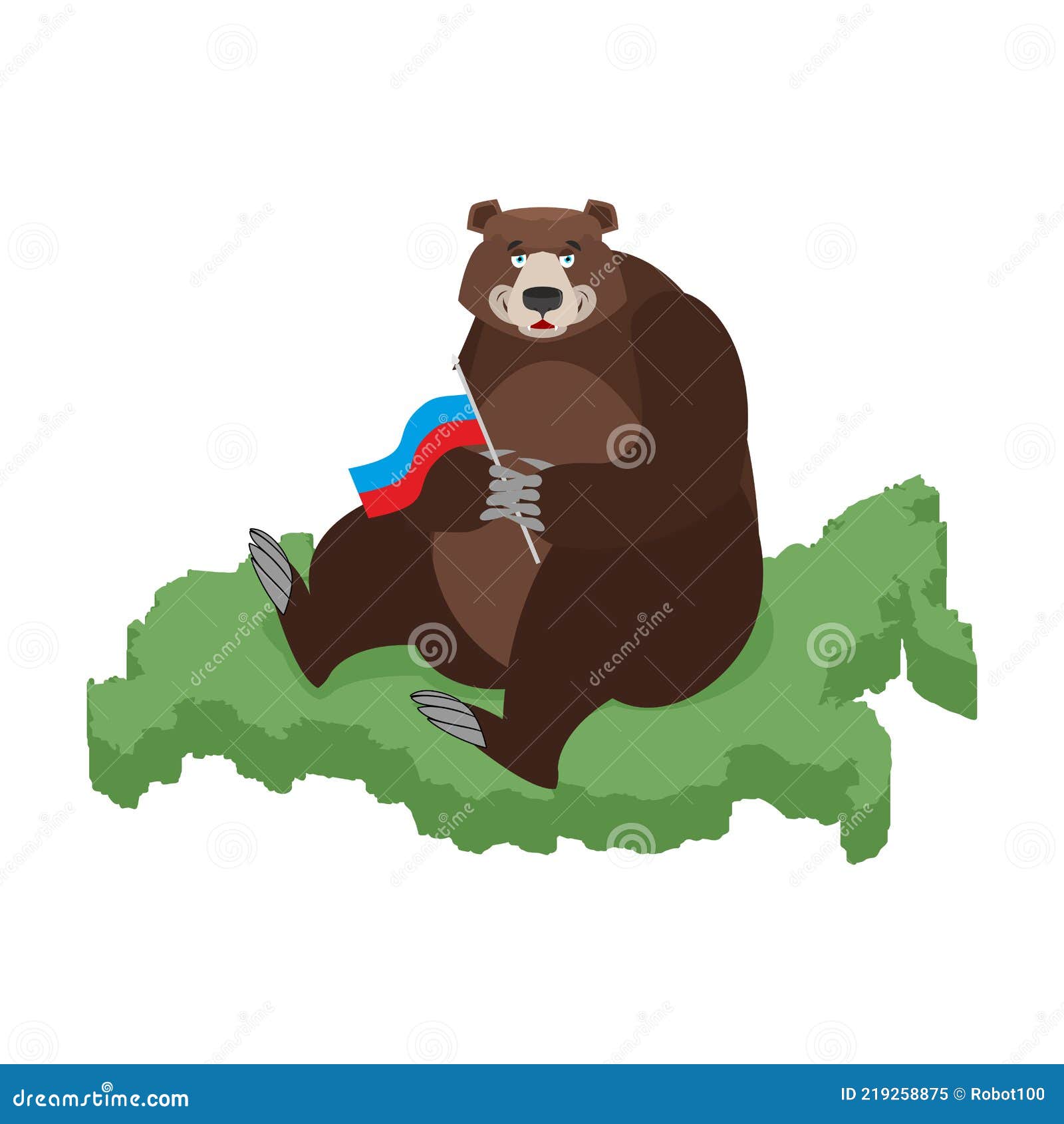 Bear and Russia Map. Russian Bear Stock Vector - Illustration of  cartography, continent: 219258875