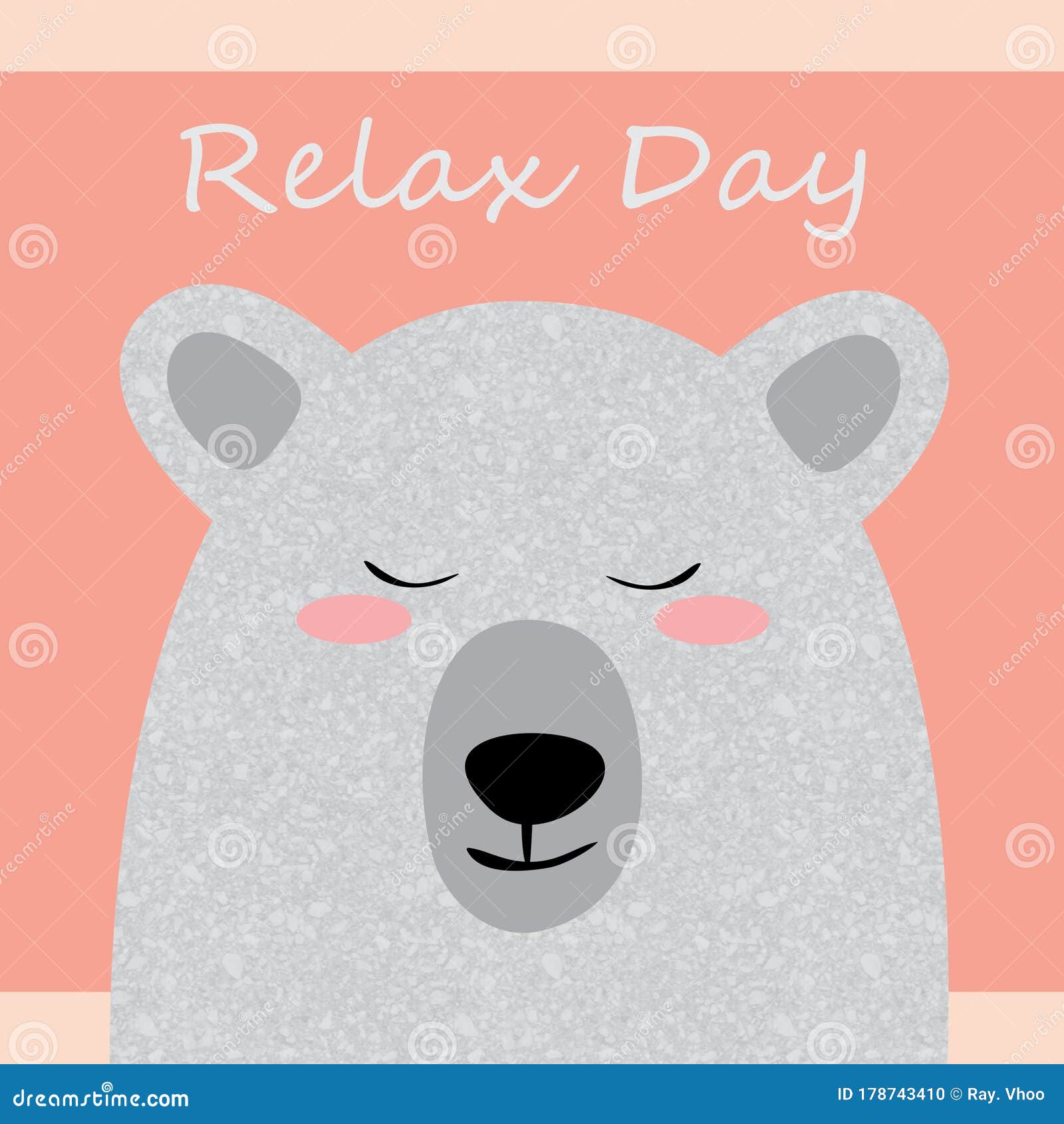 Bear`s Relax Day for Any Template Stock Vector - Illustration of pink ...