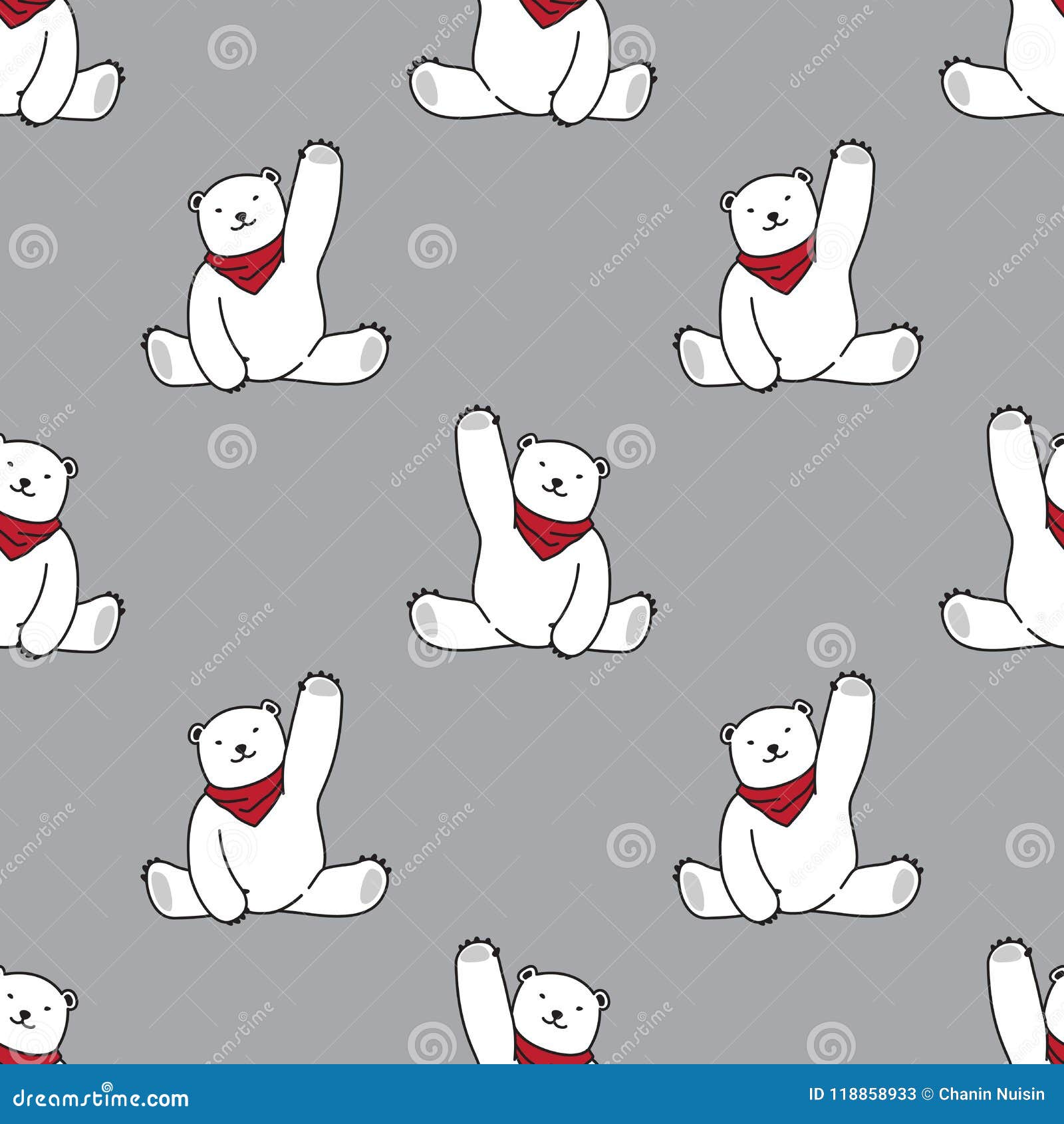 Bear Seamless Pattern Polar Bear Vector Scarf Isolated Wallpaper Background Stock Illustration Illustration Of Design Nature 118858933