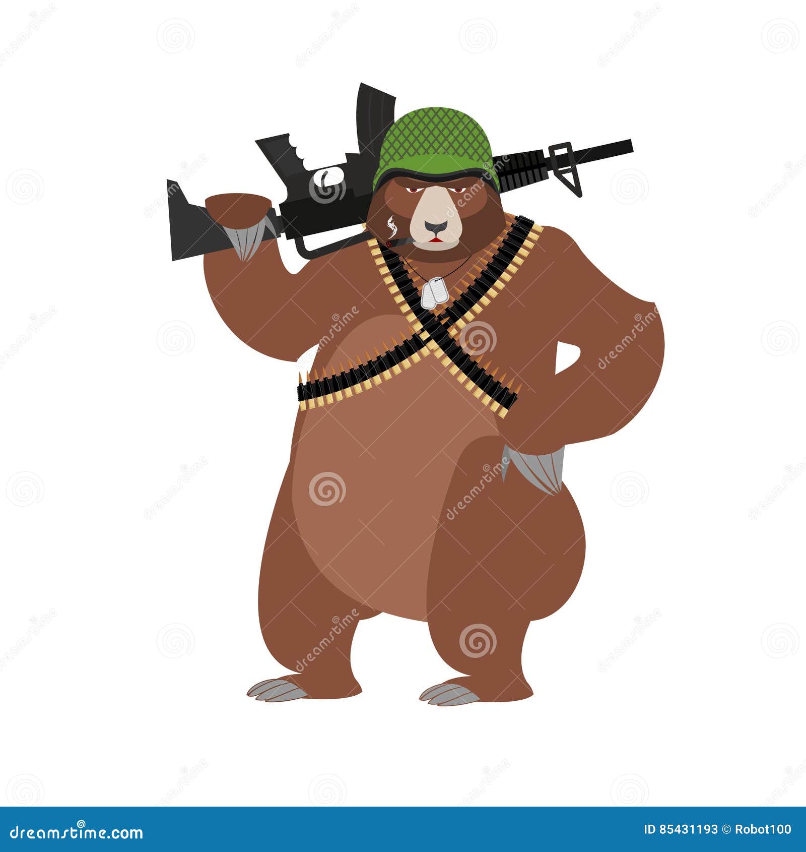 bear soldiers. grizzly military. wild animal with un. beast warrior in helmet